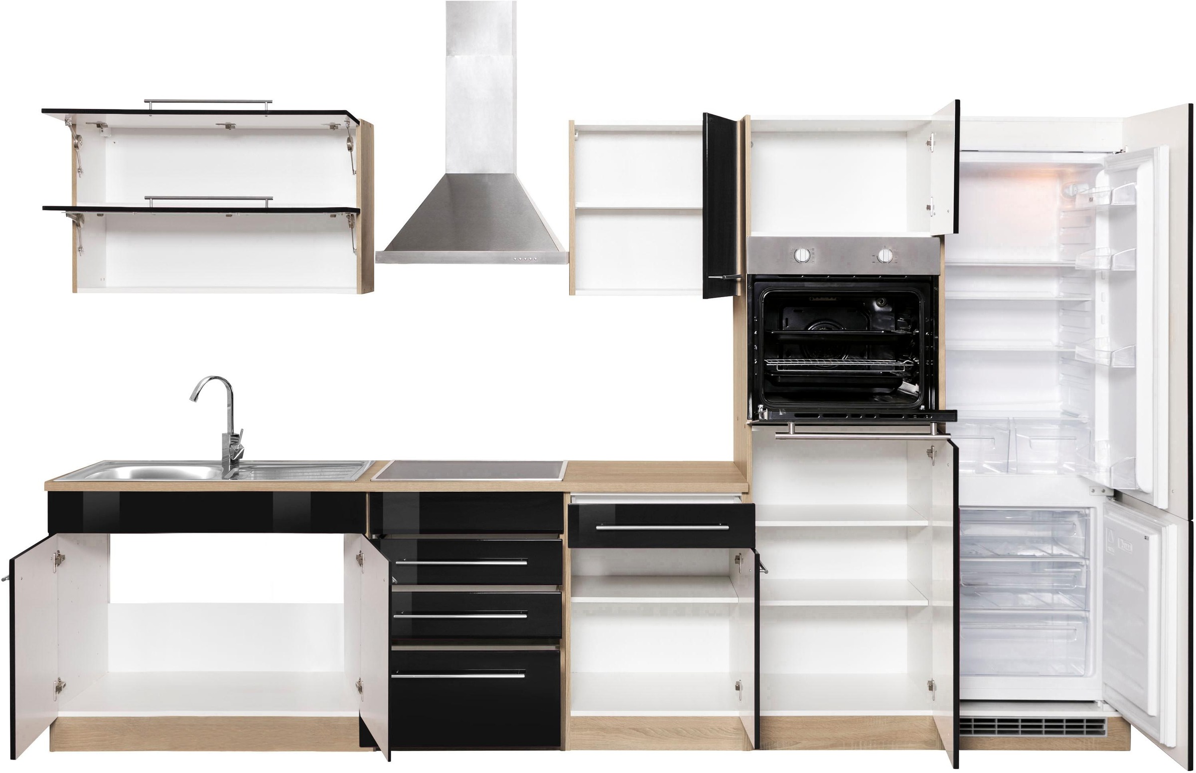 KOCHSTATION Küchenzeile »KS-Eton«, mit E-Geräten, Breite 330 cm