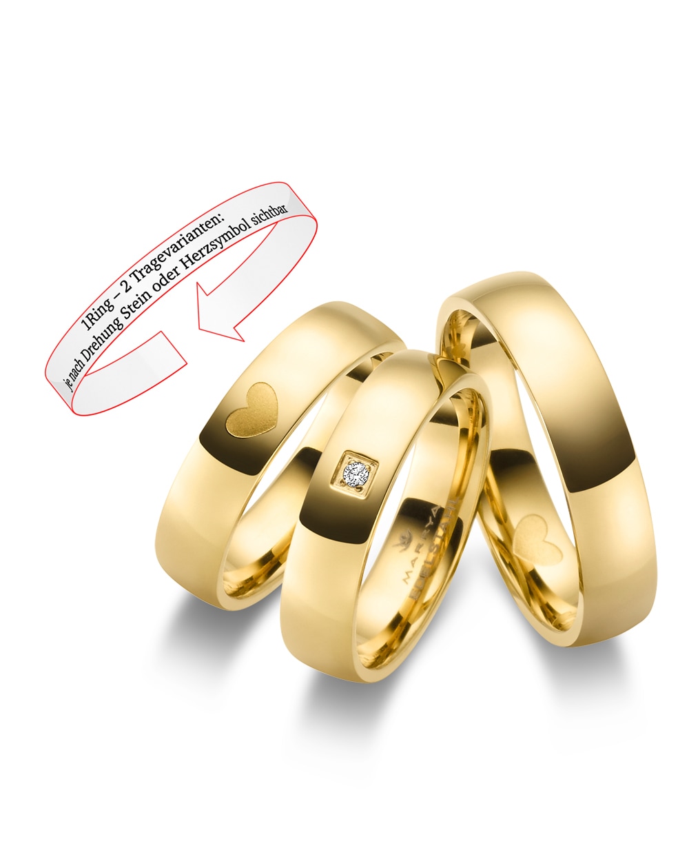 Marrya Trauring »Edelstahl Ringe Trauringe Eheringe Partnerringe«
