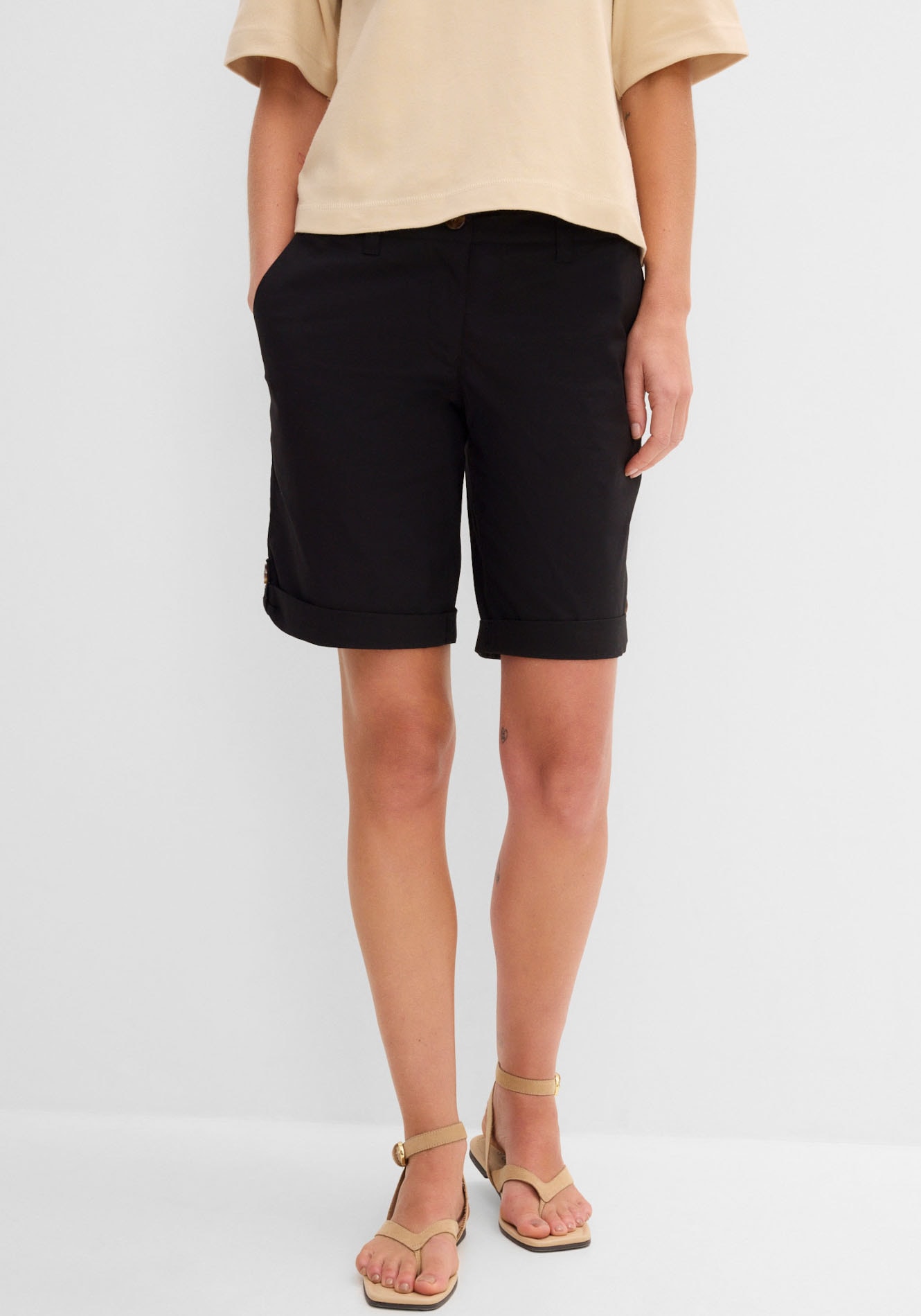 bonprix Bermudas »Stretch Bermuda«  mit krempelbaren Beinen, Regular Fit