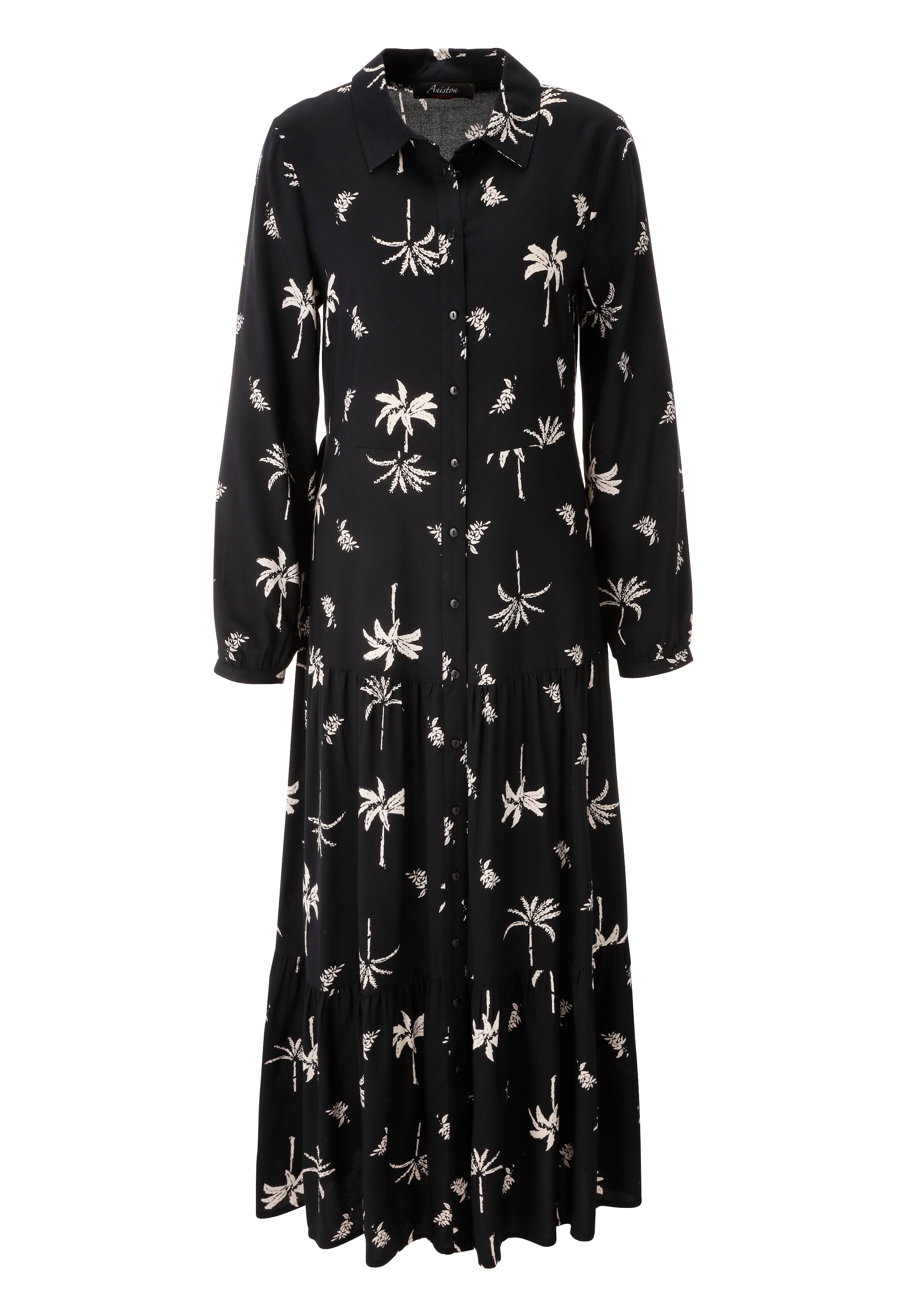 Aniston CASUAL Maxikleid mit abnehmbarem Bindeband,  mit Palmen bedruckt - jedes Teil ein Unikat