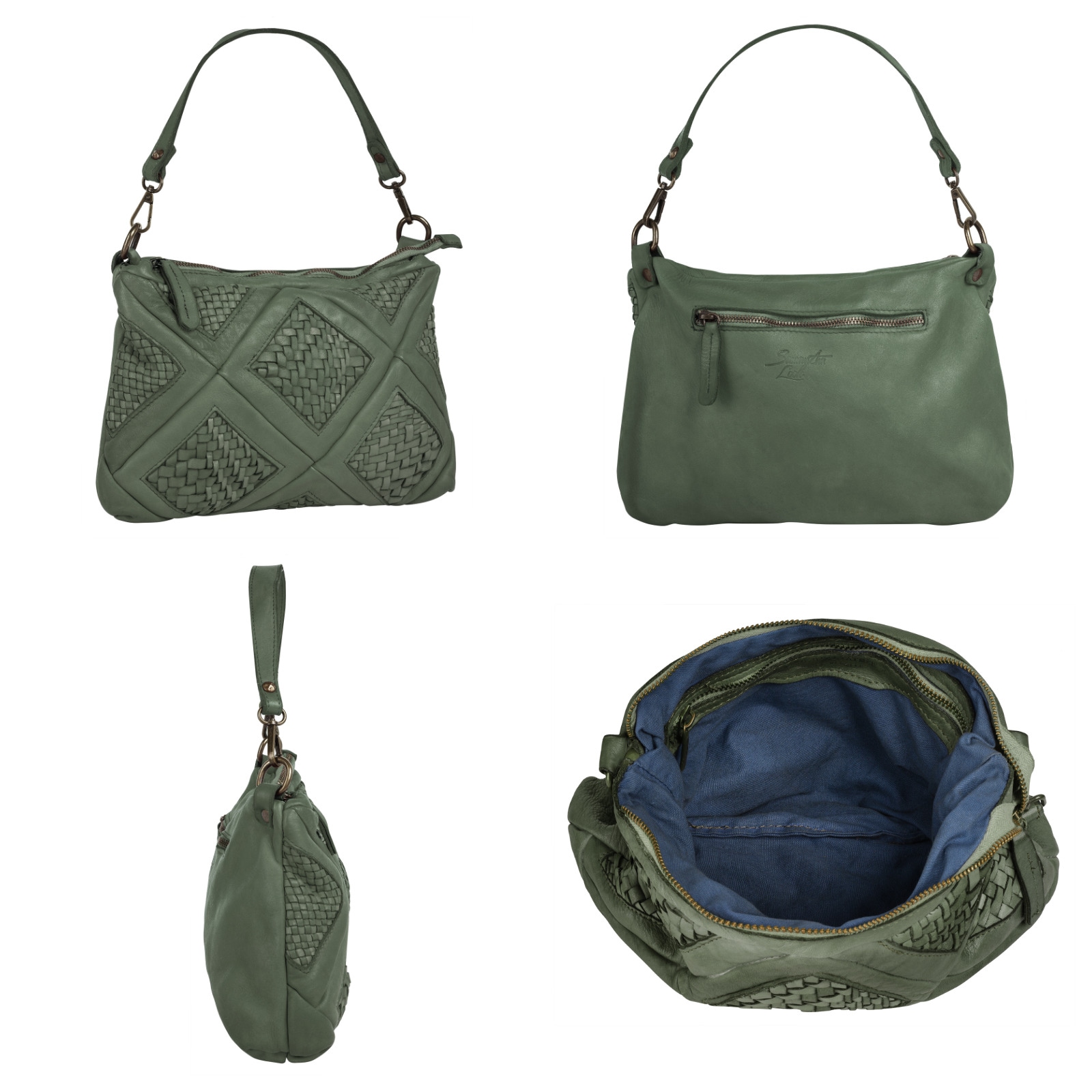 Samantha Look Umhängetasche, echt Leder, Made in Italy
