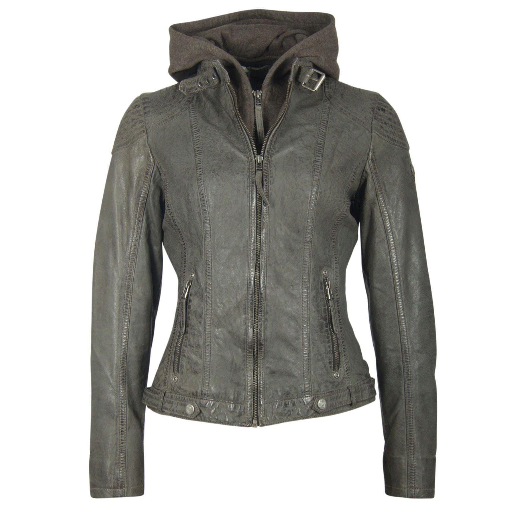 Mauritius Lederjacke »CASEY«, mit Kapuze, mit abnehmbarem Kapuzen-Sweateinsatz & aufwendigen Biker-Details