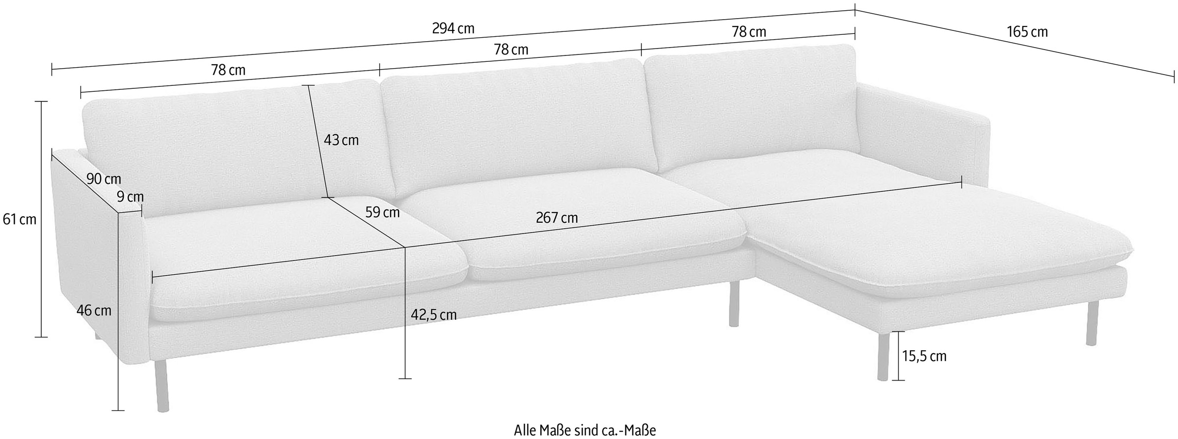 FLEXLUX Ecksofa »Bolzano, elegant und bequem, L-Form«, Sitzaufbau mit Kaltschaum & Stahl-Wellen, loose Sitz -& Rückenkissen