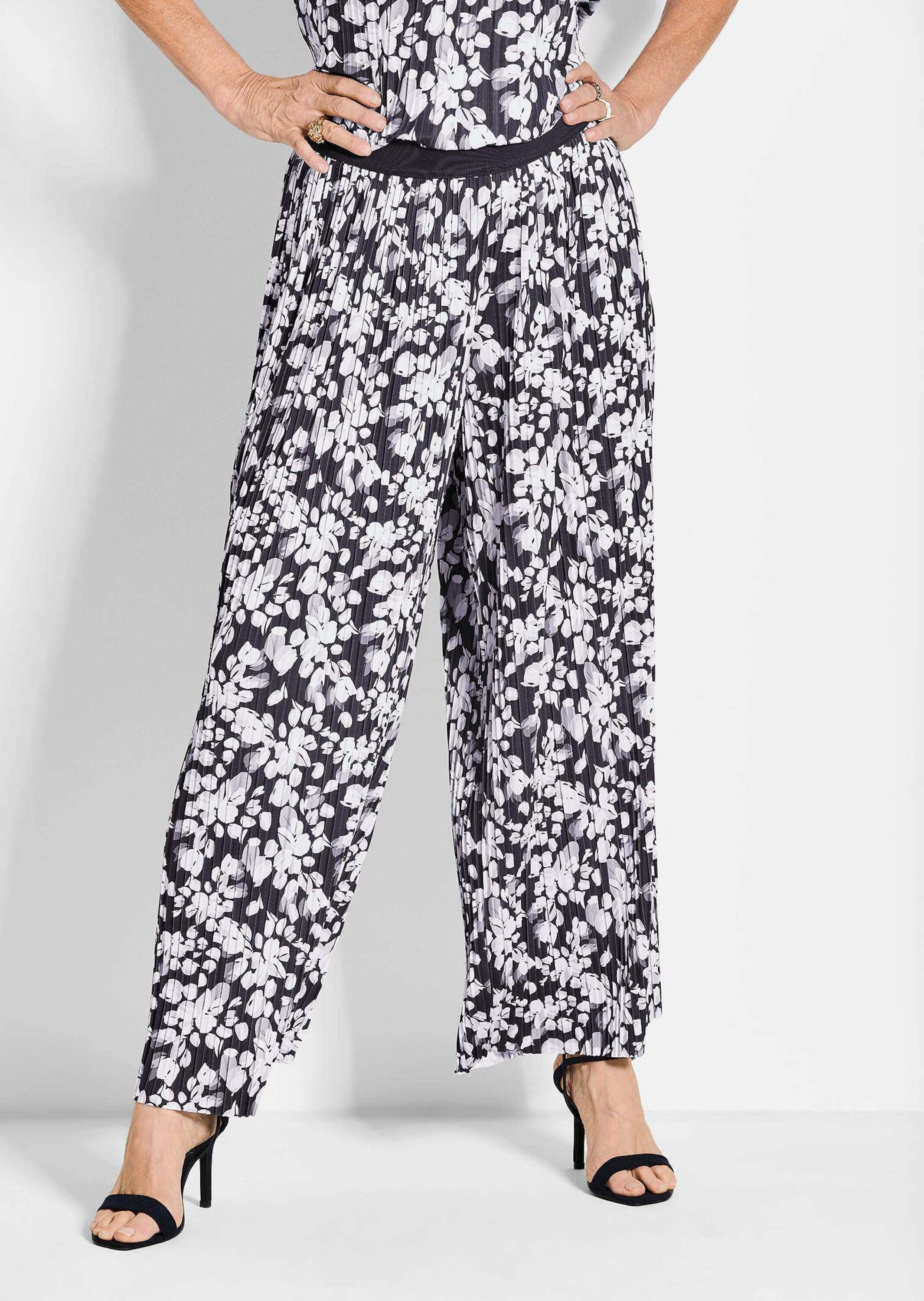 GOLDNER Schlupfhose »Kurzgröße Florale, elegante VERA Hose«