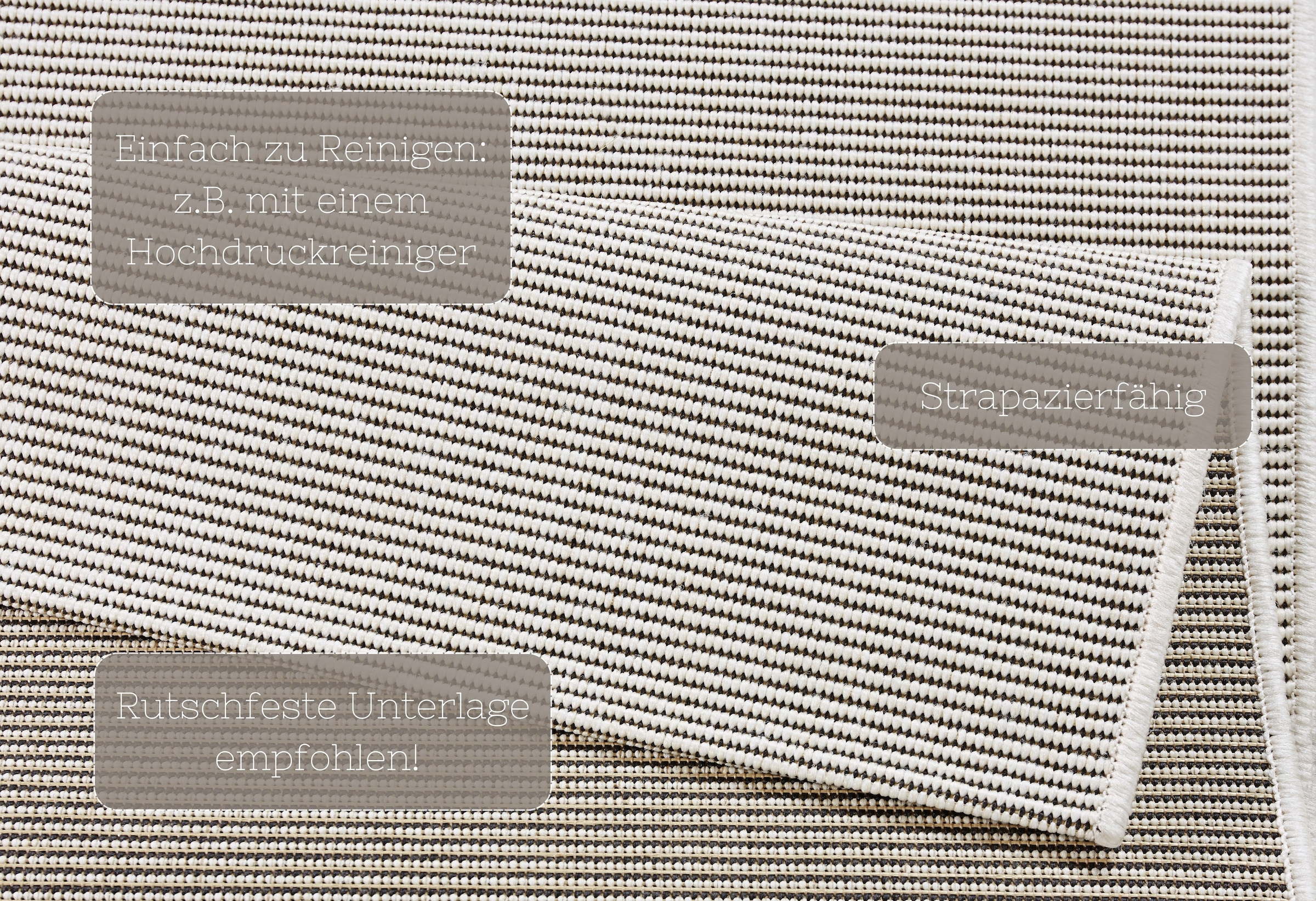 HANSE Home Teppich »Match« rechteckig 8 mm Höhe In-& Outdoor, Kurzflor, Läufer, Modern, Unifarben, Wohnzimmer, Balkon