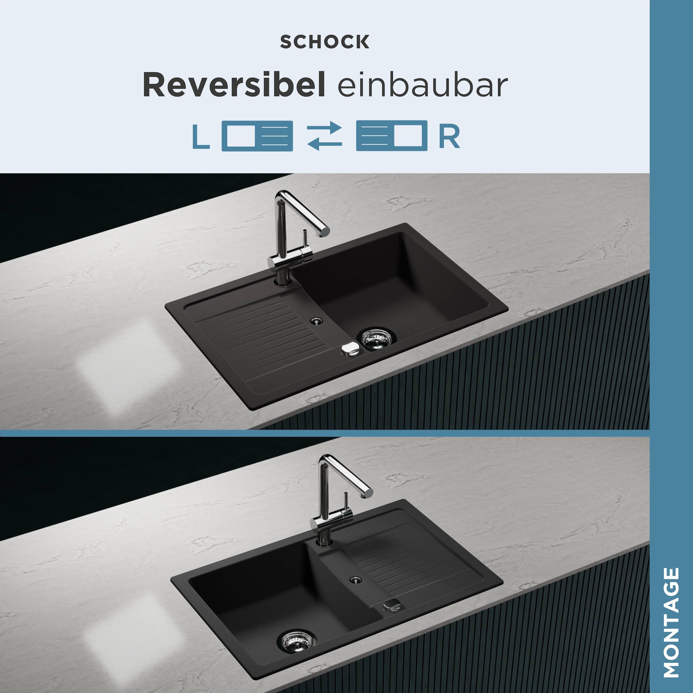 Schock Granitspüle »Lima D-100S«, 78/50 cm, Auflagespüle