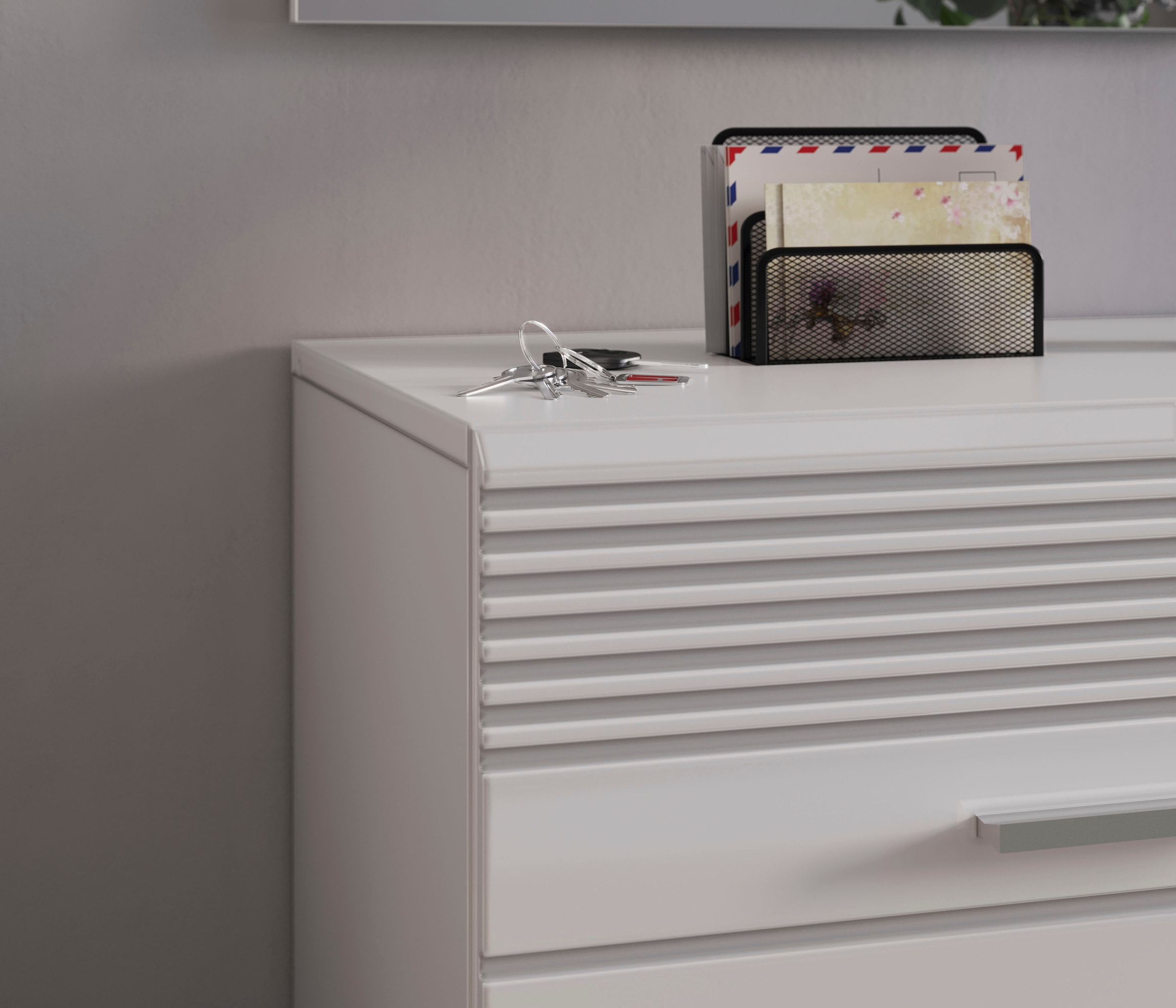 INOSIGN Schuhkommode »Malmö, Breite 60 cm, 1 Tür, 5 Fächer, hochwertige MDF Front«, Rillenfräsung, Anrichte, Schrank, Kommode, Dielenmöbel, Flurmöbel
