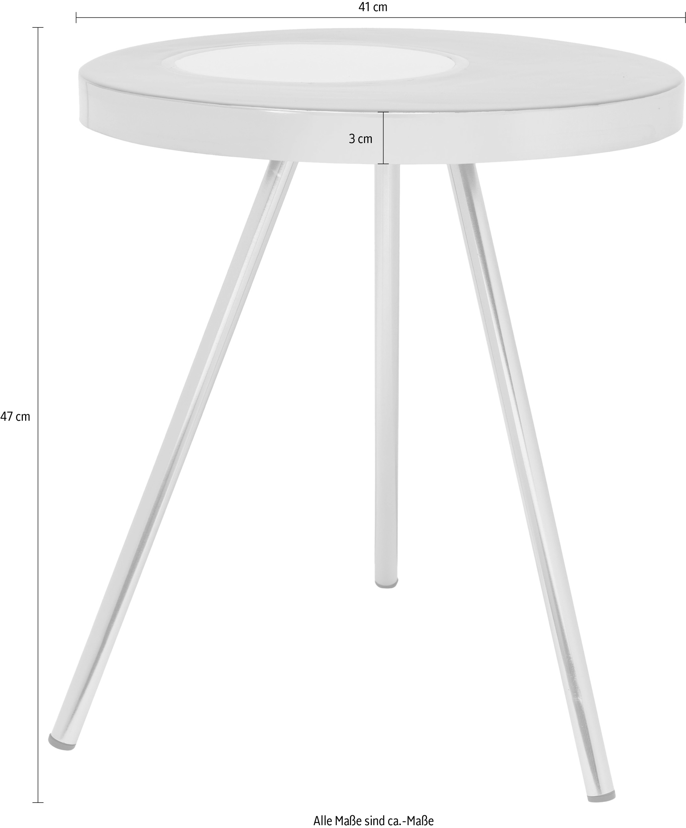 Kayoom Beistelltisch »Morrison 2025, Beistelltisch aus Eisen« 1 Stk. tlg. Handarbeit, lackierter Tisch mit Metalleffekten, auf 3-Beinen