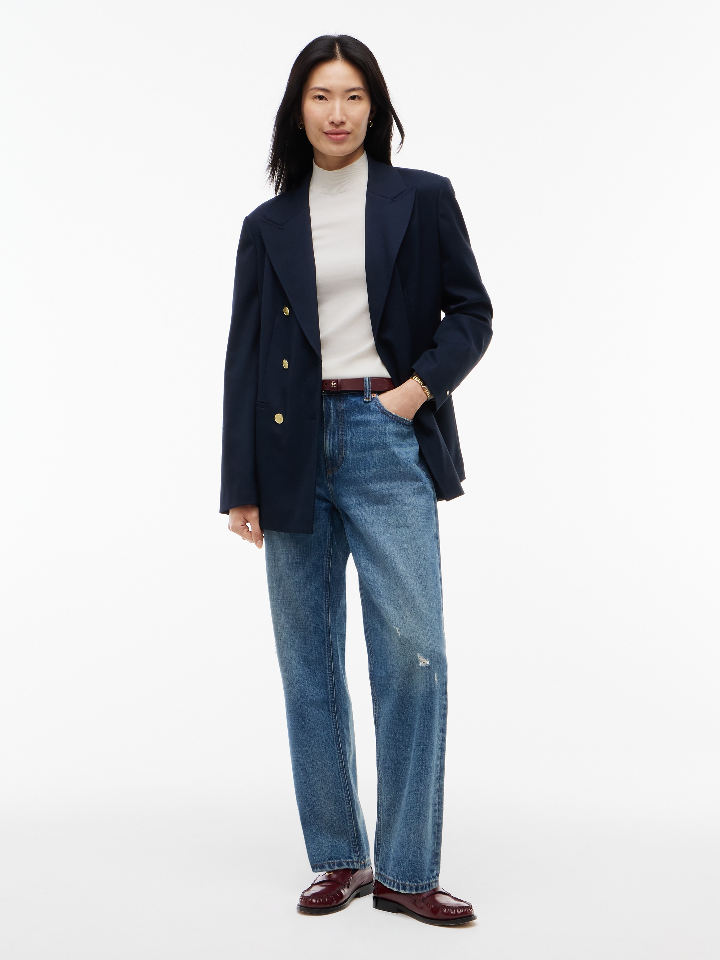 Tommy Hilfiger Strickpullover »COTTON JERSEY SLIM MK-NK SWT« Baumwollmischung, slim fit