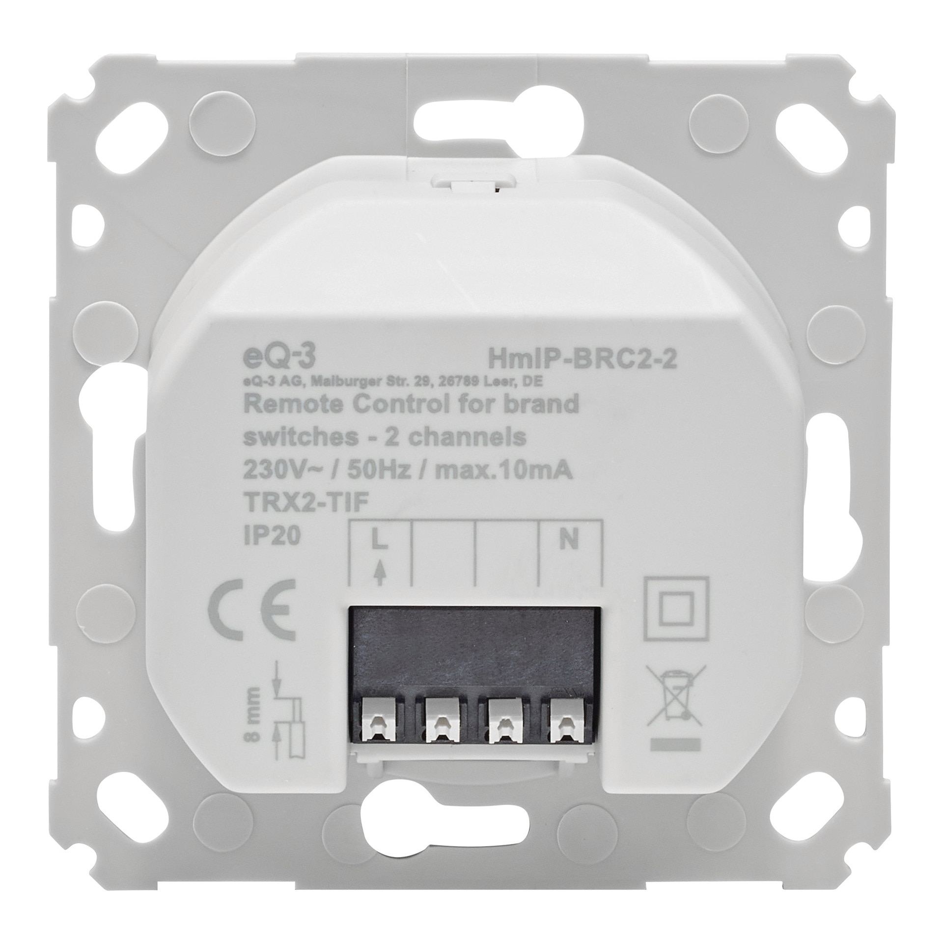 Homematic IP Wandtaster »Wandtaster für Markenschalter – 2-fach BRC2-2«