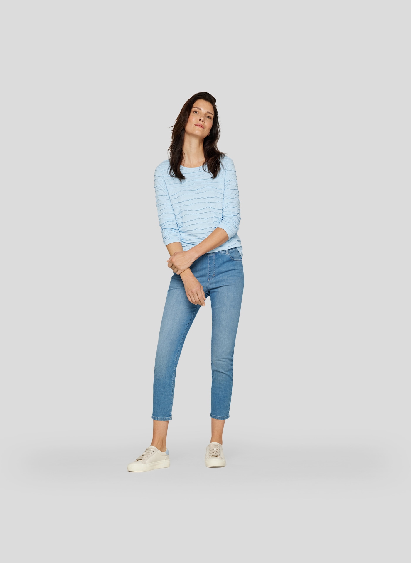 Rabe Langarmshirt, mit Strukturmuster