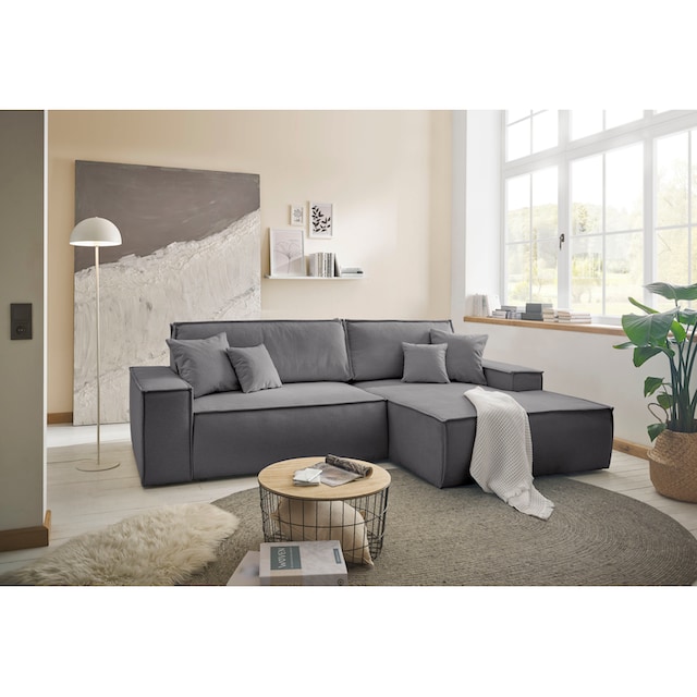 bei cm online 136/210 Ecksofa 267 andas cm u. (m. fein«, Schlafsofa Collection freundin UNIVERSAL Bouclé Struktur in Bettkasten, a.d. Liegefläche Home »Finnley