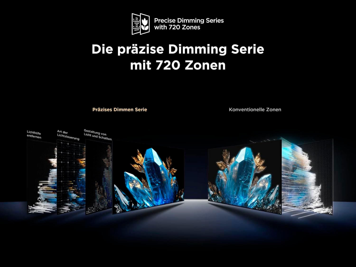 TCL QLED Mini LED-Fernseher »55Q7CX1«, 4K Ultra HD, Google TV-Smart-TV, Audio von Bang & Olufsen, Präzises Dimming, Smart TV, Apple TV, 4K HDR