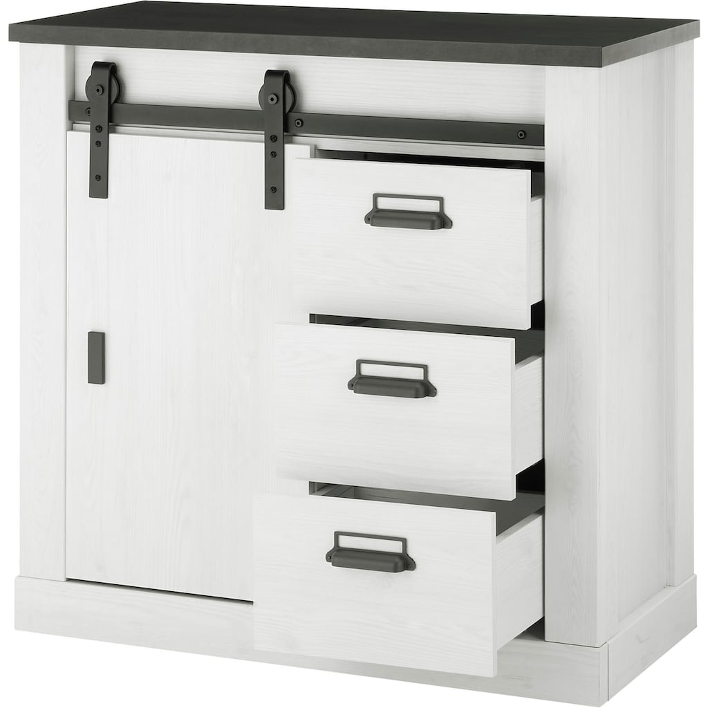Home affaire Garderoben-Set »SHERWOOD«, (4 St.), mit Scheunentorbeschlag, Apothekergriffe aus Metall