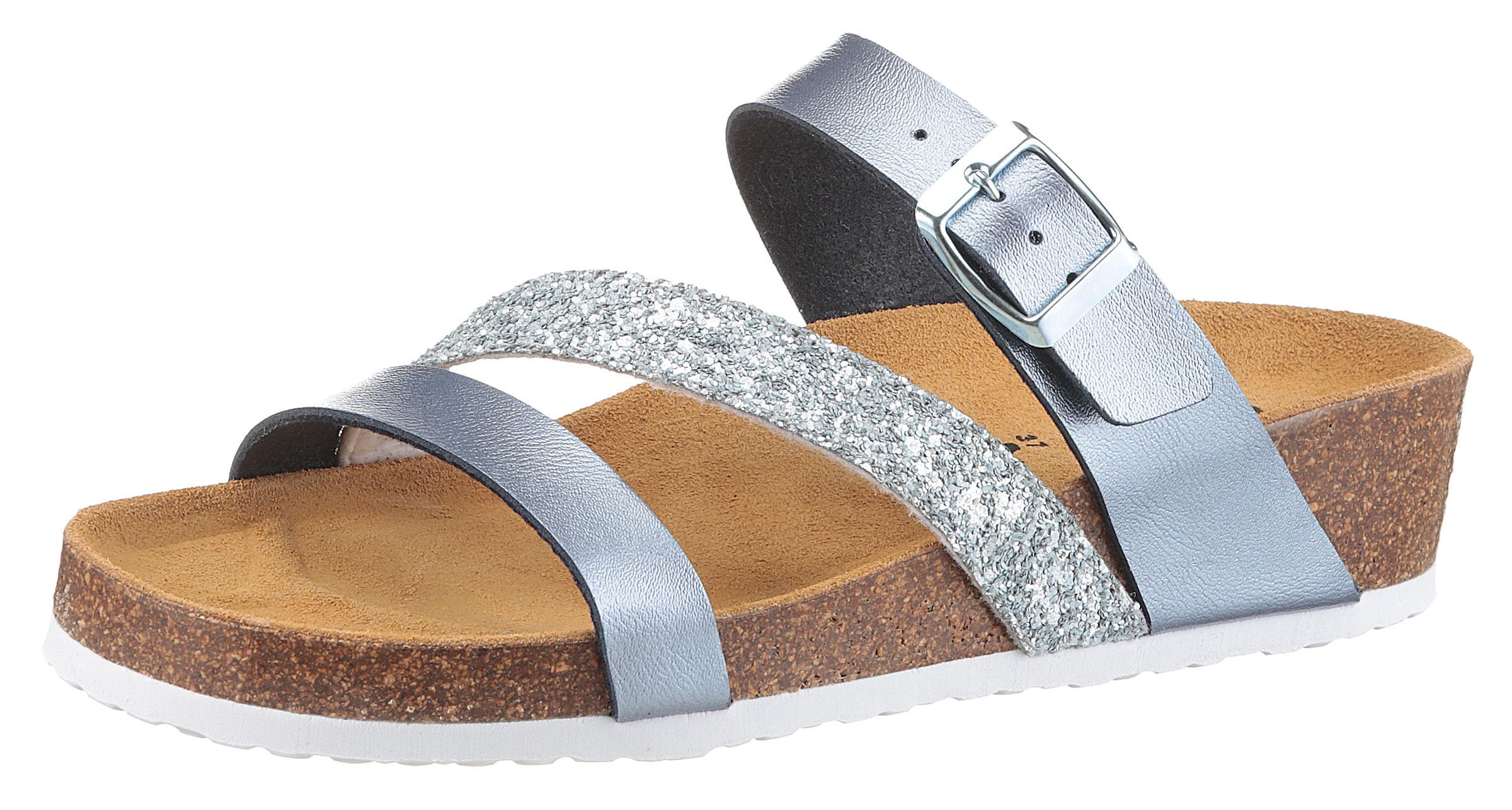 Aniston SHOES Keilpantolette, Sommerschuh, Strandschuh, Hausschuh, Glitter - NEUE KOLLEKTION