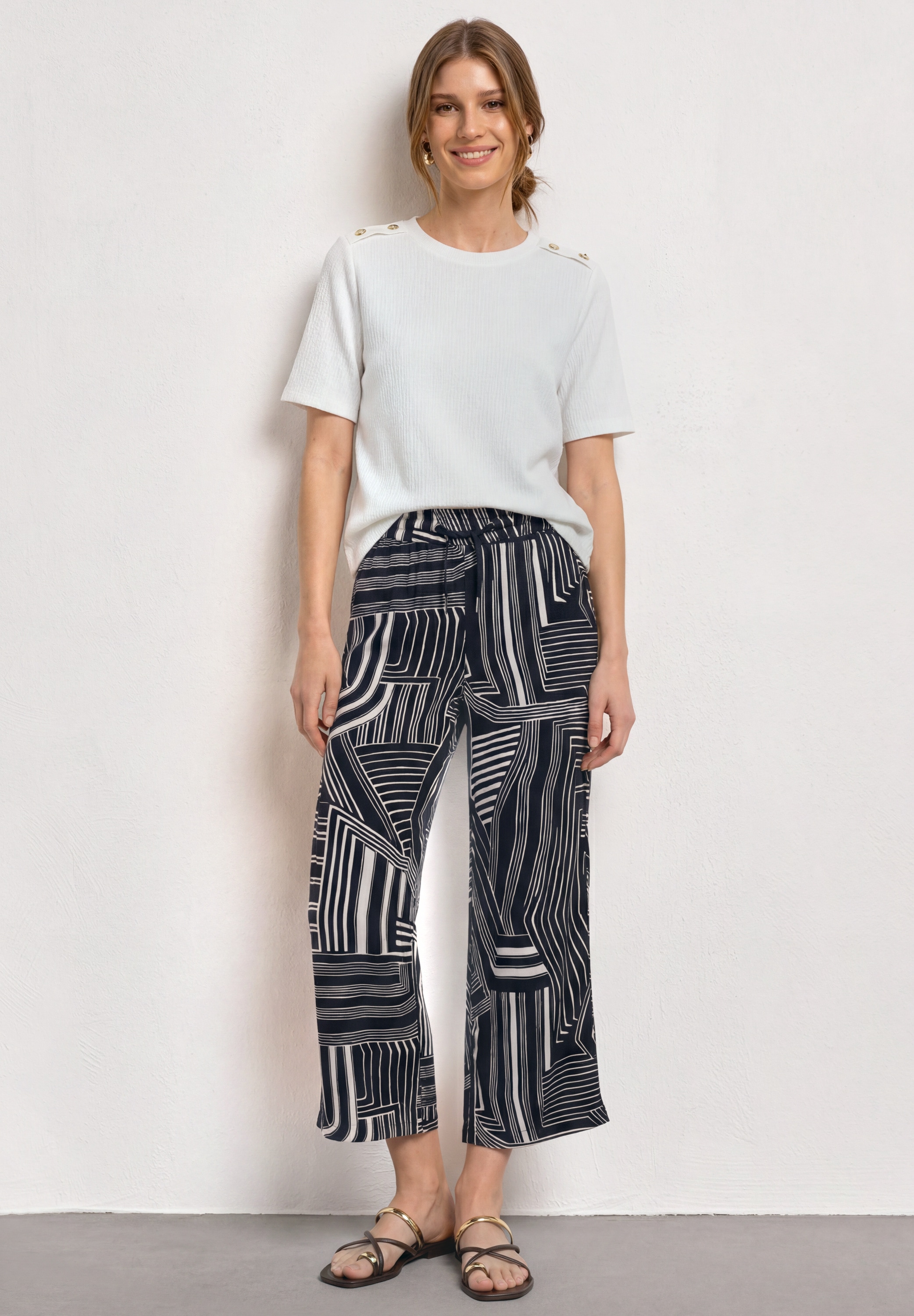 STREET ONE Culotte »Style Emee«  7/8 High Waist Culotte - Sommerhose -  mit Muster
