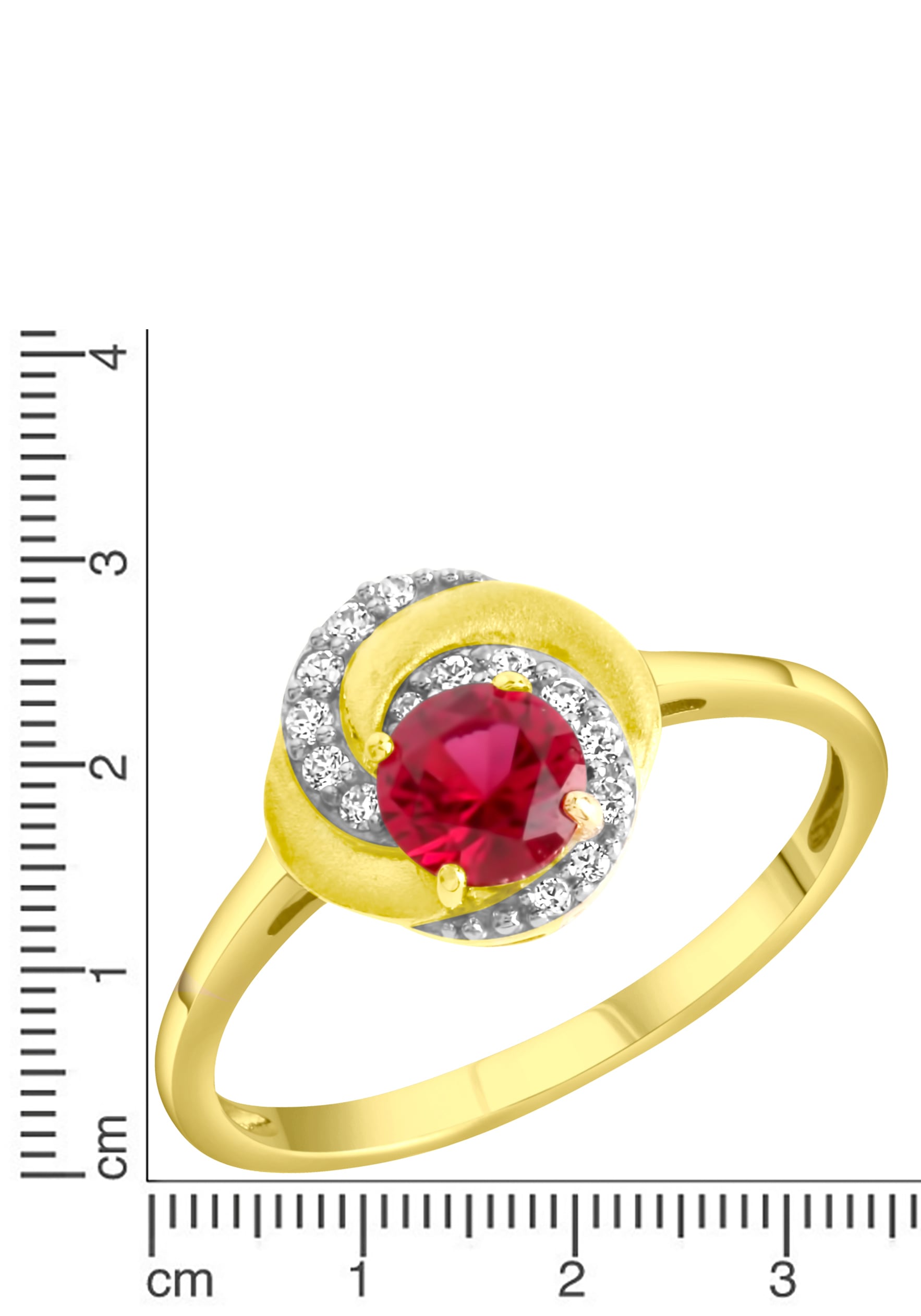 Firetti Fingerring »Schmuck Geschenk Silber 925 Silberring«, mit Rubin (synth.), Zirkonia (synth.)