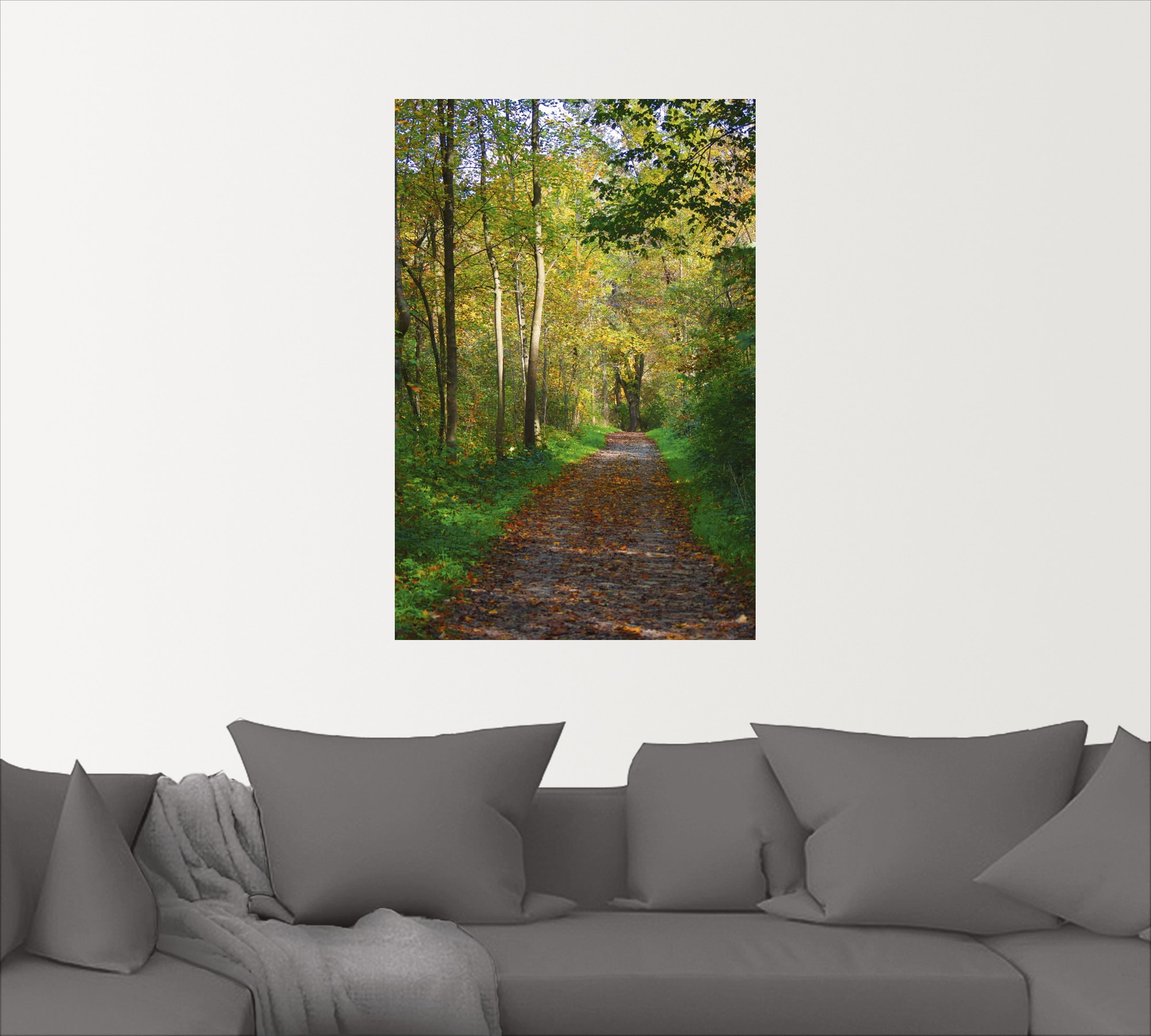 Alubild, oder (1 Leinwandbild, auf St.), im Poster Größen Artland in als »Weg bestellen Wald, Raten Wandaufkleber Wandbild Wald«, Herbst versch.