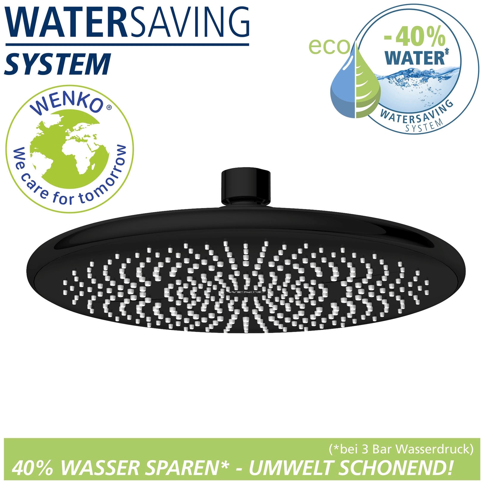 WENKO Regenduschkopf »Watersaving«, (1 tlg.), Ø 22,5 cm