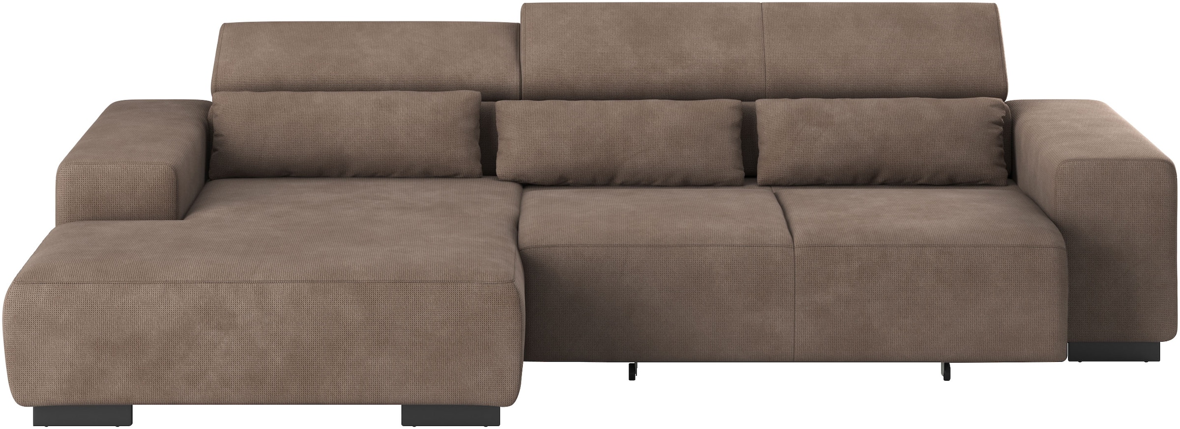 COTTA Ecksofa »Side L-Form, mit Kopfteilverstellung & 3 Nierenkissen«, optional motorische Sitztiefenverstellung