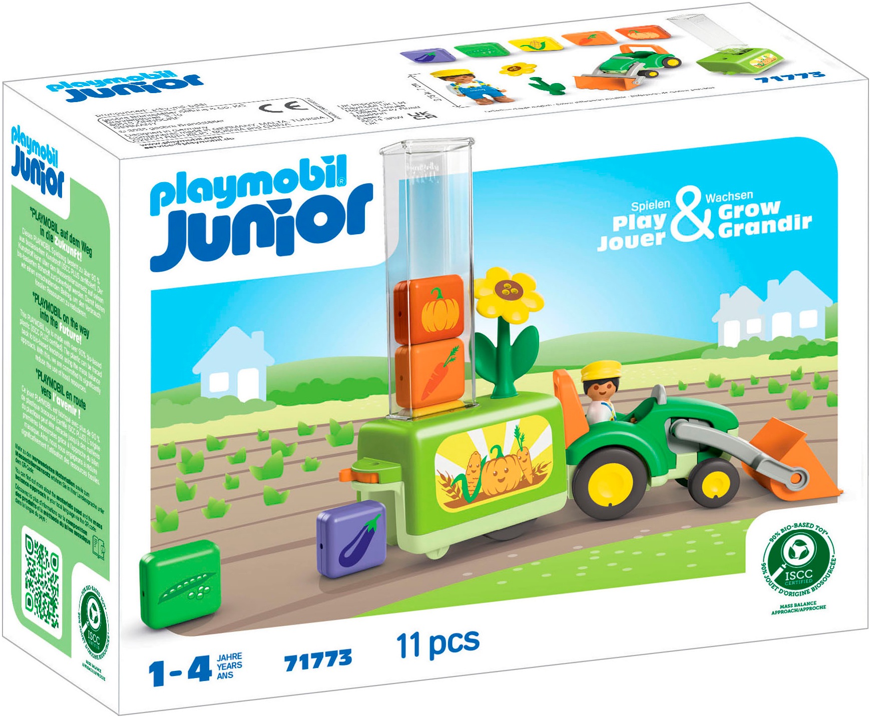 Playmobil® Konstruktions-Spielset »Traktor mit lustiger Pflanzmaschine (71773), Junior« Made in Europe