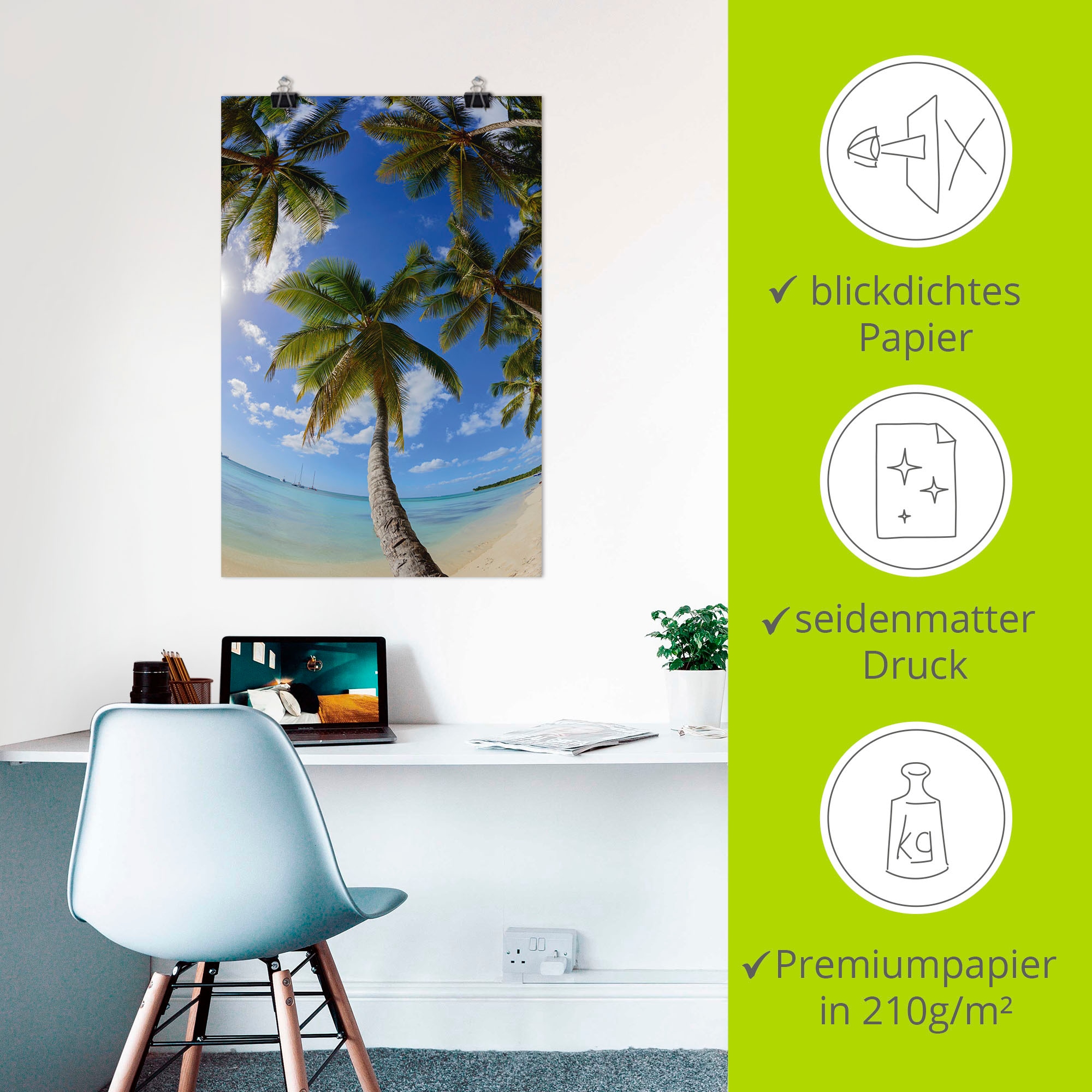Artland Wandbild »Palmenstrand, Parque Nacional del Este«, Karibikbilder, (1 St.), als Alubild, Leinwandbild, Wandaufkleber oder Poster in versch. Größen