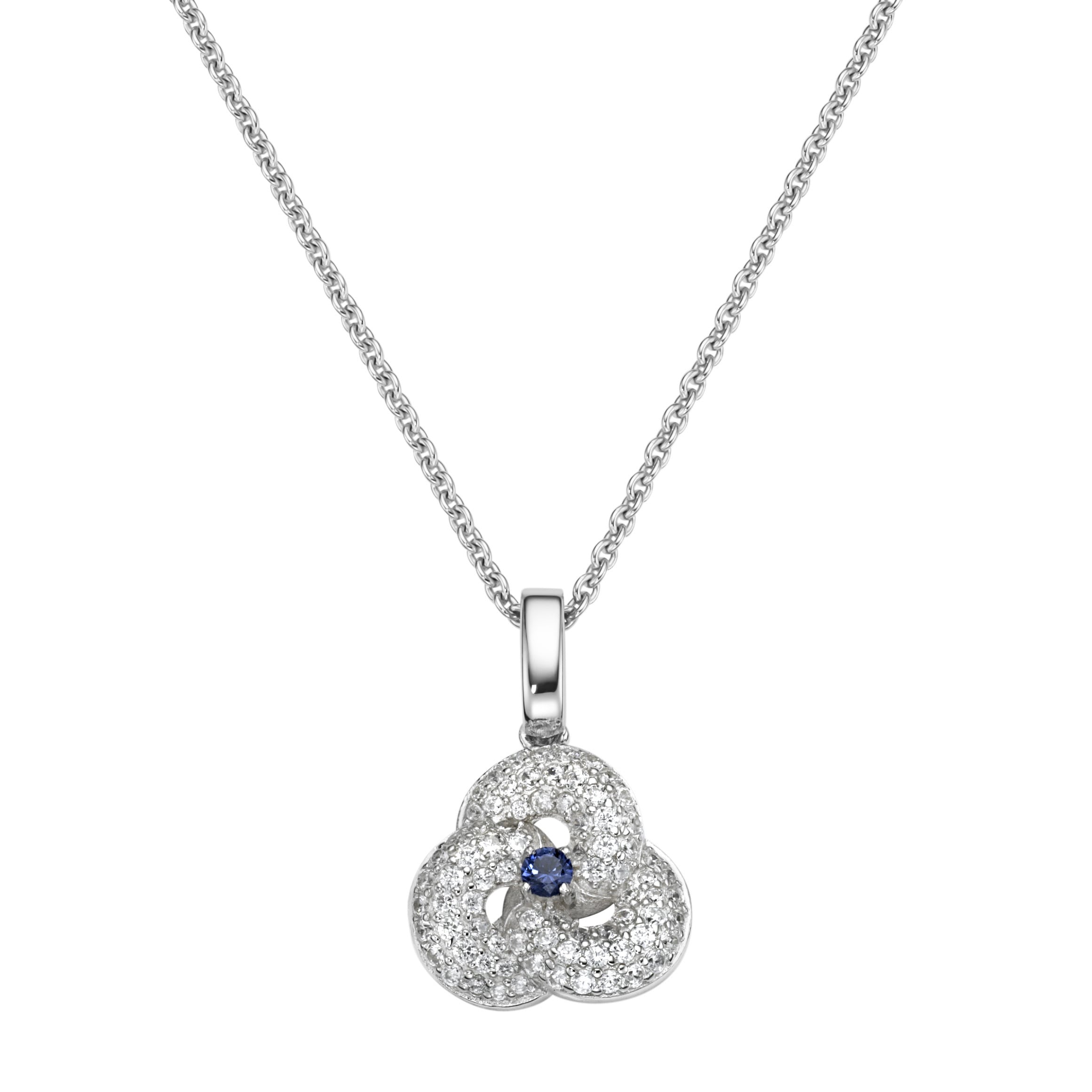 Smart Jewel Kette mit Anhänger »Kette Anhänger mit Zirkonia und blauem Kristallstein, Silber 925«