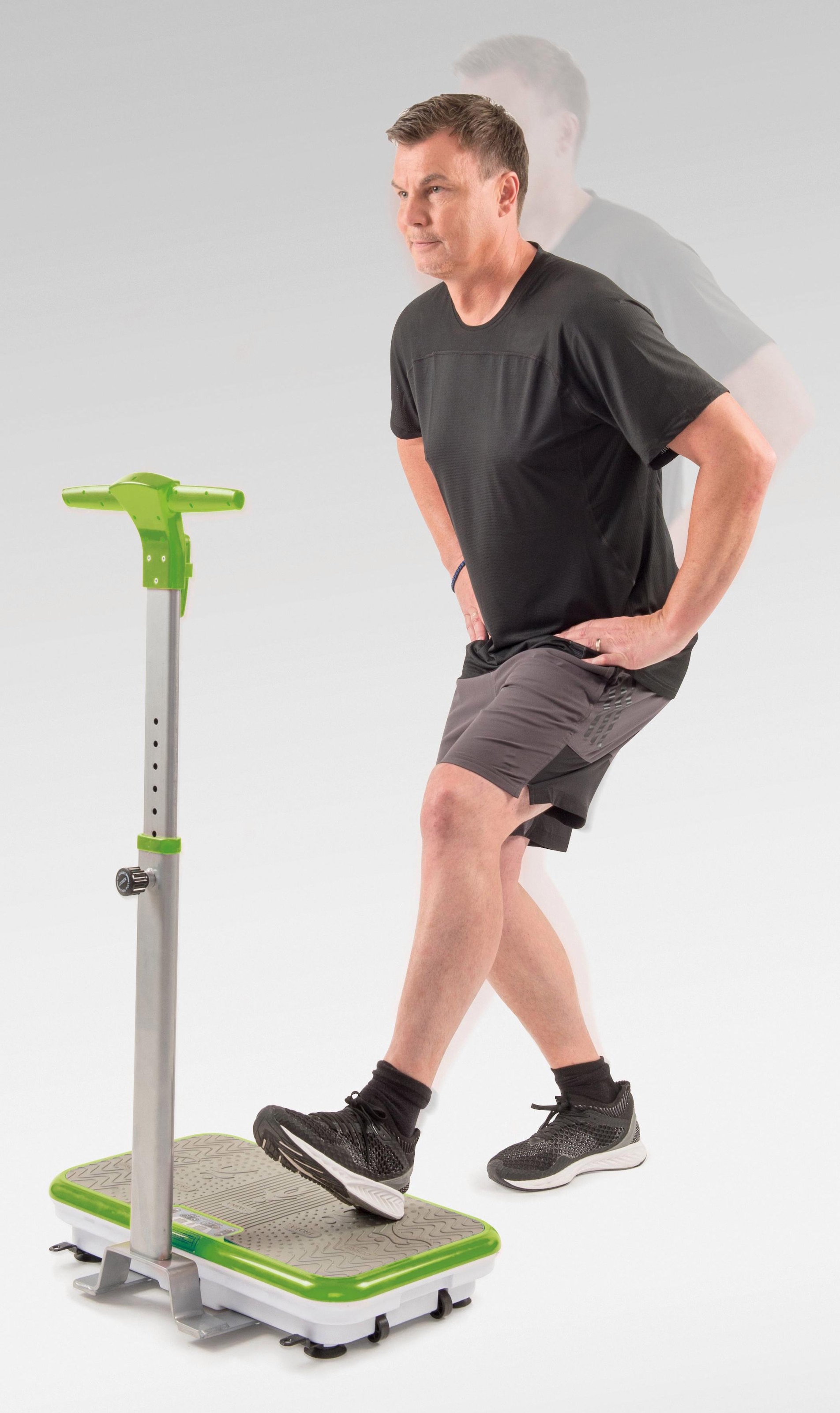 MediaShop Vibrationsplatte »VIBROSHAPER«, 3 Intensitätsstufen, (Set, mit Trainingsbändern), mit abnehmbarer Haltestange