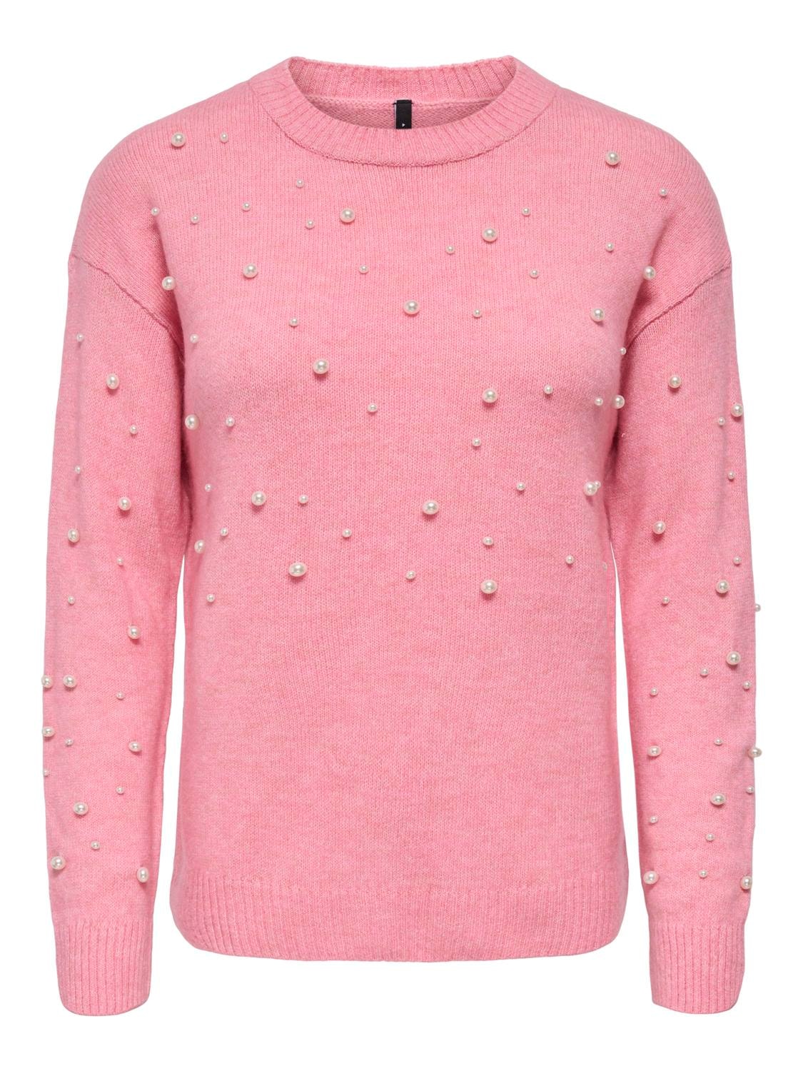 ONLY Rundhalspullover »ONLEMBLA LS O-NECK PEARL EX KNT«