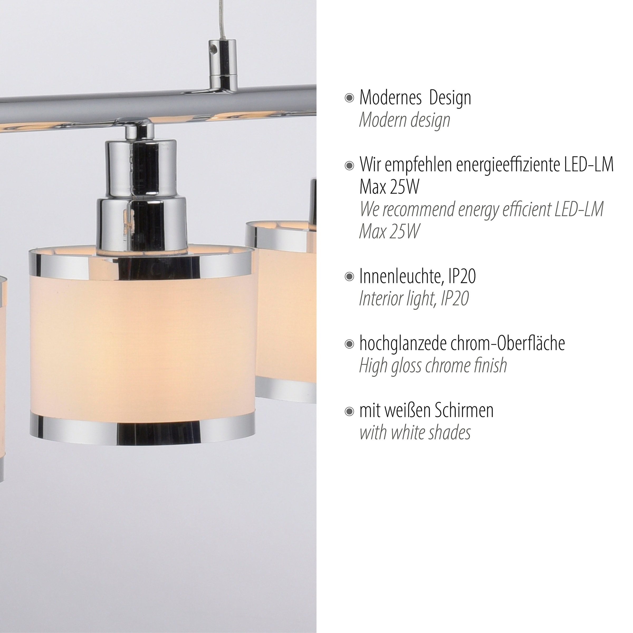 JUST LIGHT Pendelleuchte »ACCOR«, 5 flammig, Leuchtmittel E14 | ohne Leuchtmittel