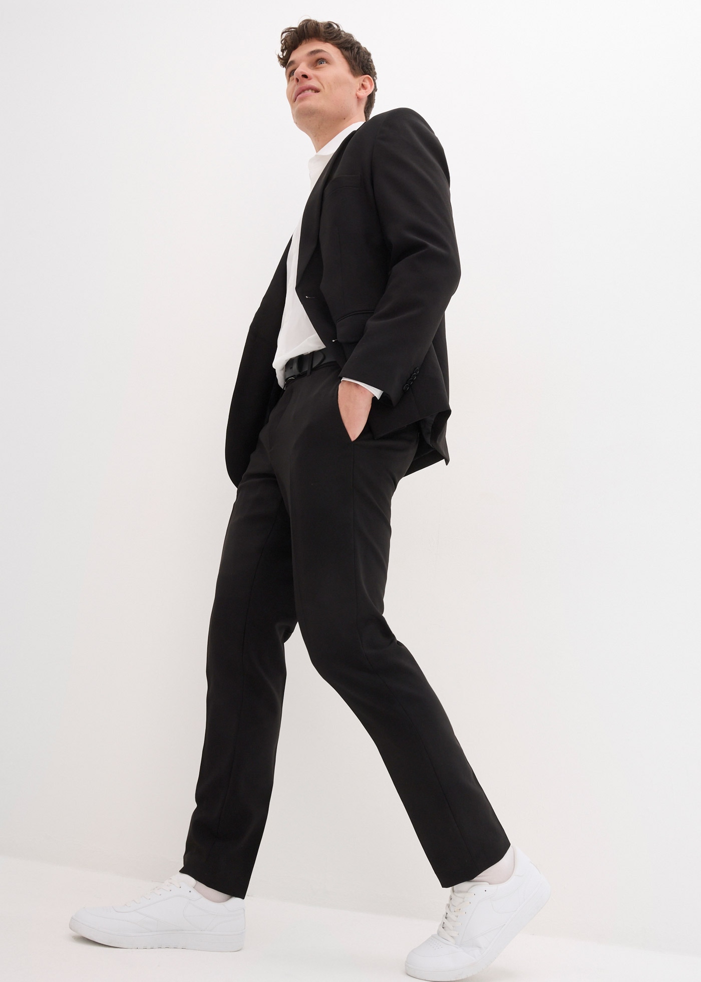 bonprix Anzughose  Slim Fit, aus Polyester, festlicher Stil, Businessmode