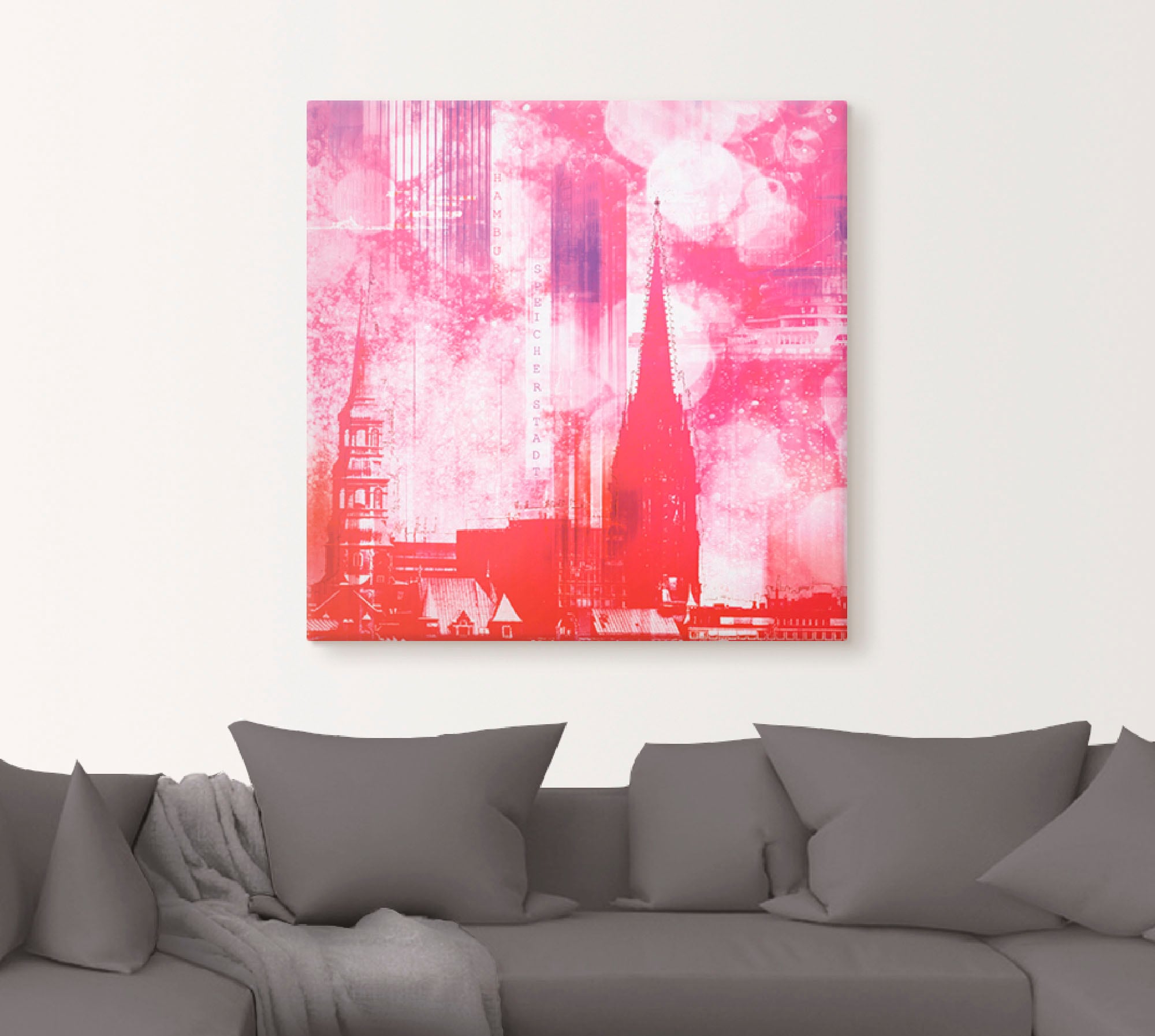 Artland Leinwandbild »Hamburg Collage III« Architektonische Elemente 1 Stk. tlg. auf Keilrahmen gespannt