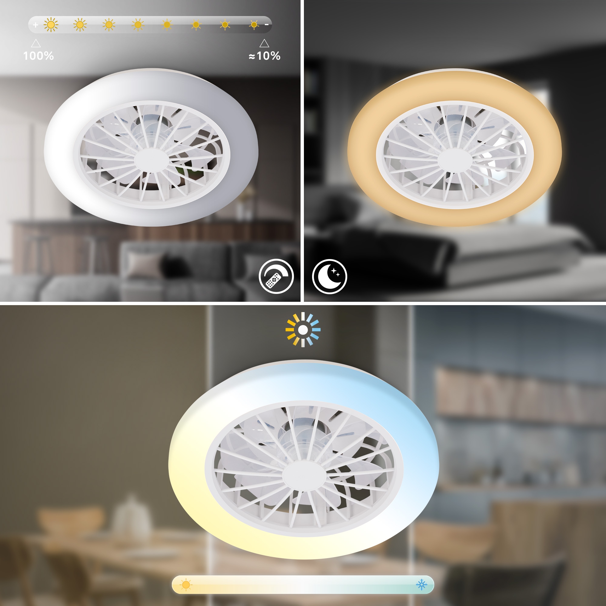 Briloner Leuchten LED Deckenleuchte »PAFO« LED-Board 1 Stk. warmweiß - kaltweiß 38 x 14 cm (DxH), Schlafzimmer, Wohnzimmer, Esszimmer, Flur, Küche