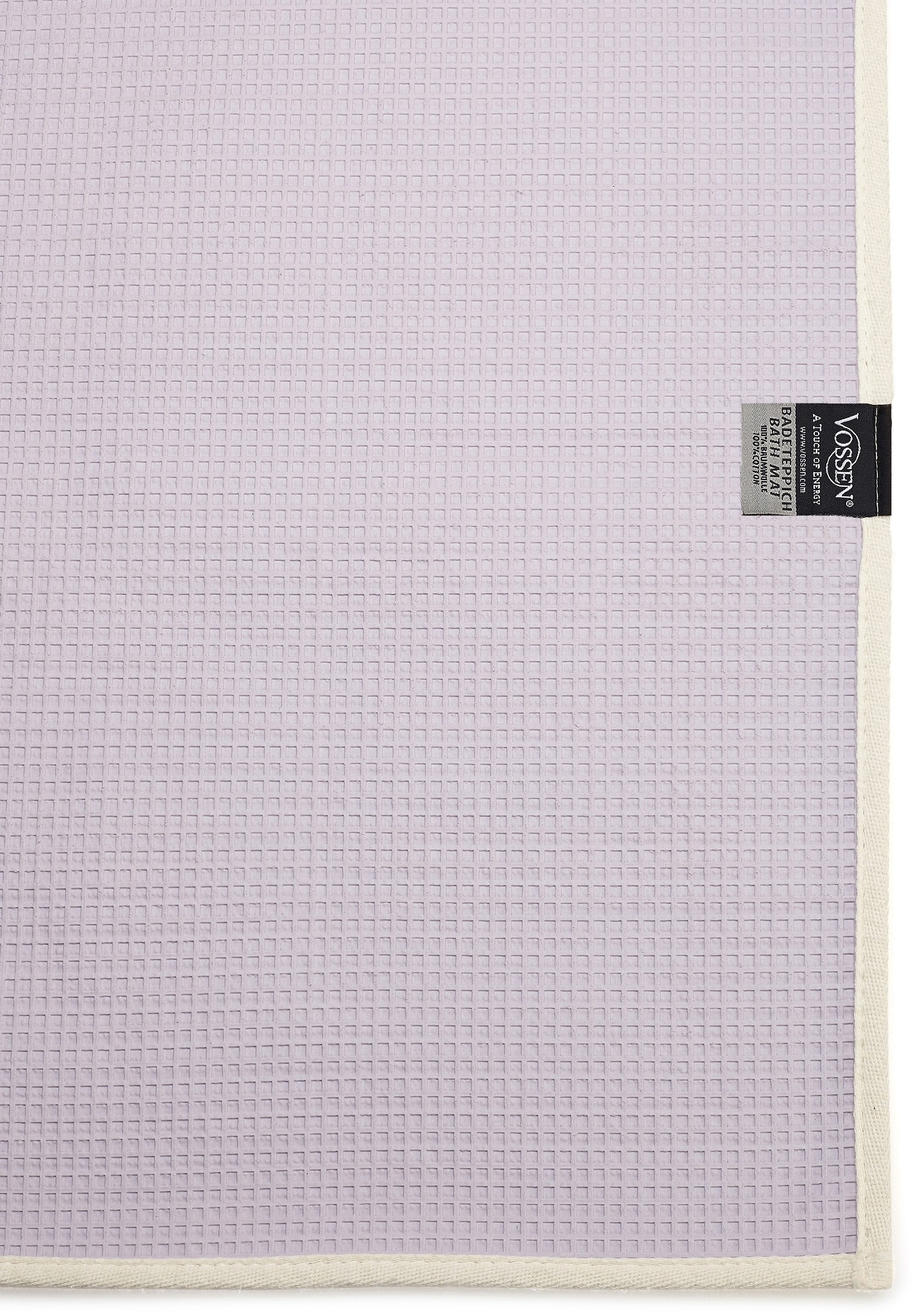 Vossen Badematte »Exclusive«, rutschhemmend beschichtet, fußbodenheizungsgeeignet, Badteppich, Uni-Farben, Karo Muster, Hoch-Tief Effekt, reine Baumwolle