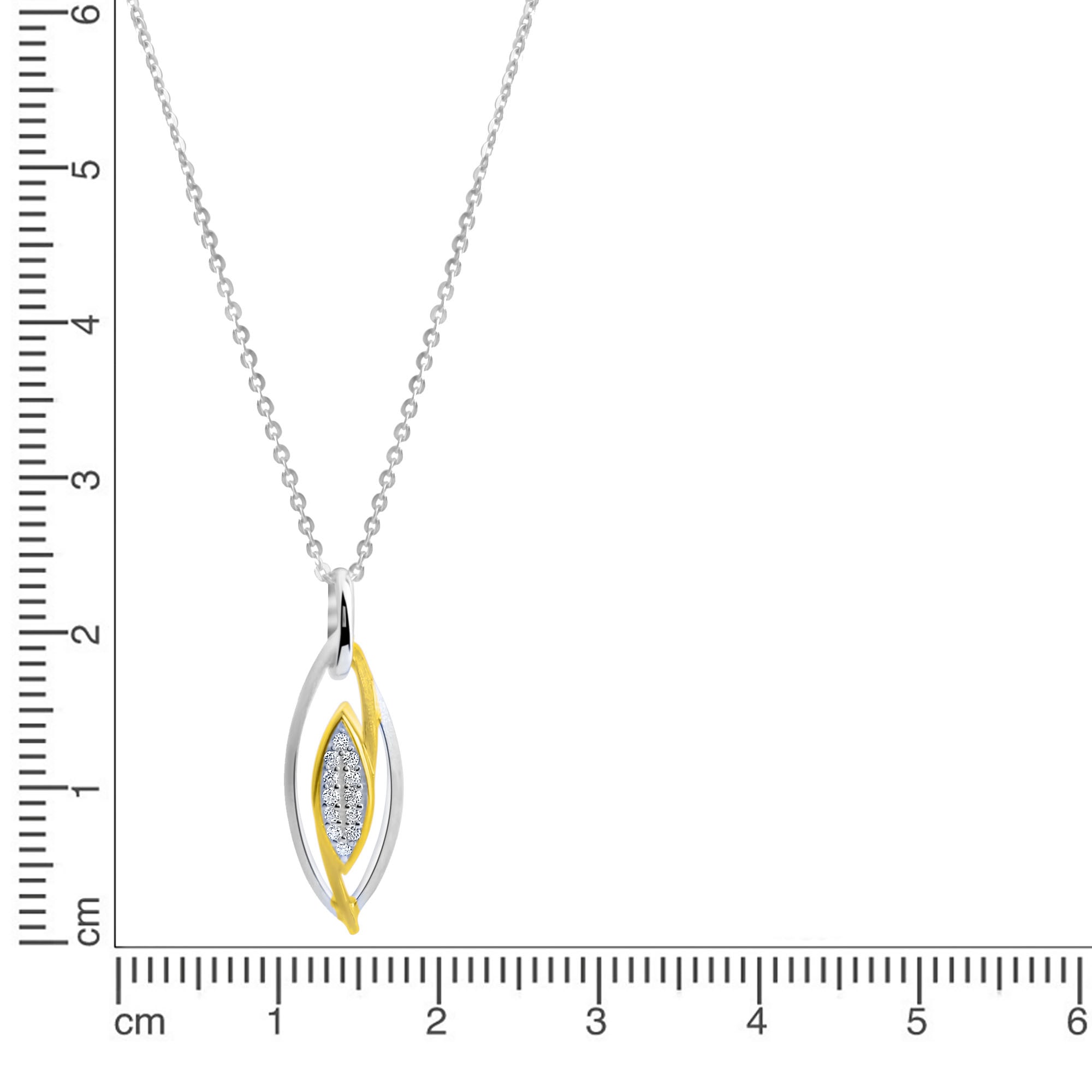 Firetti Kette mit Anhänger »Schmuck Geschenk Silber 925 Halsschmuck Halskette Ankerkette« mit Zirkonia (synth.)