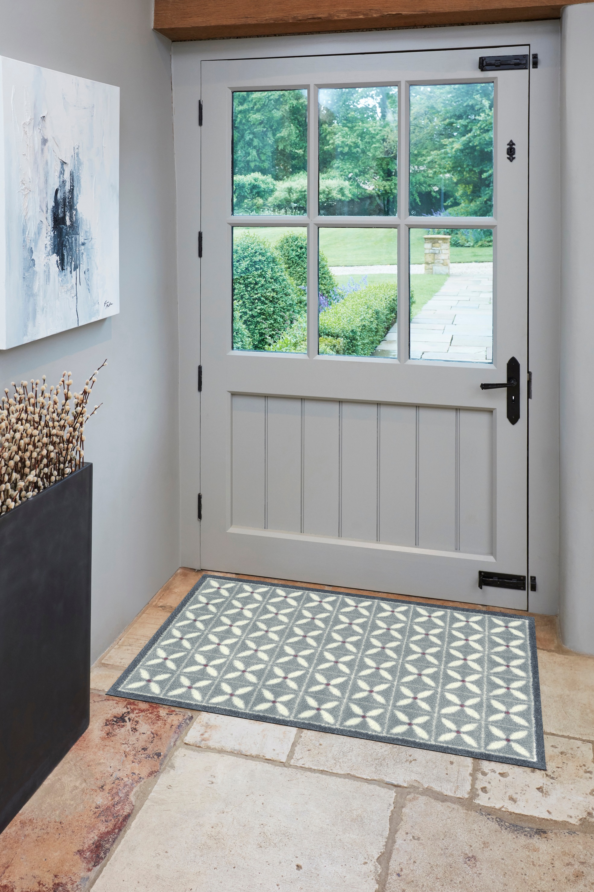 Turtle Mat Teppich »Flower Fields Grey« rechteckig 9 mm Höhe