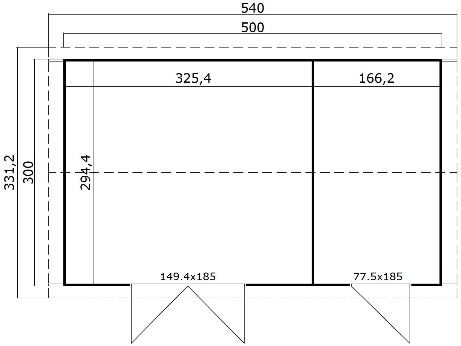 LASITA MAJA Gartenhaus »Tuvalu XL«, Blochbohlenhaus 28mm 2-Raum, Fundamentmass 5000x3000, Schwedenrot