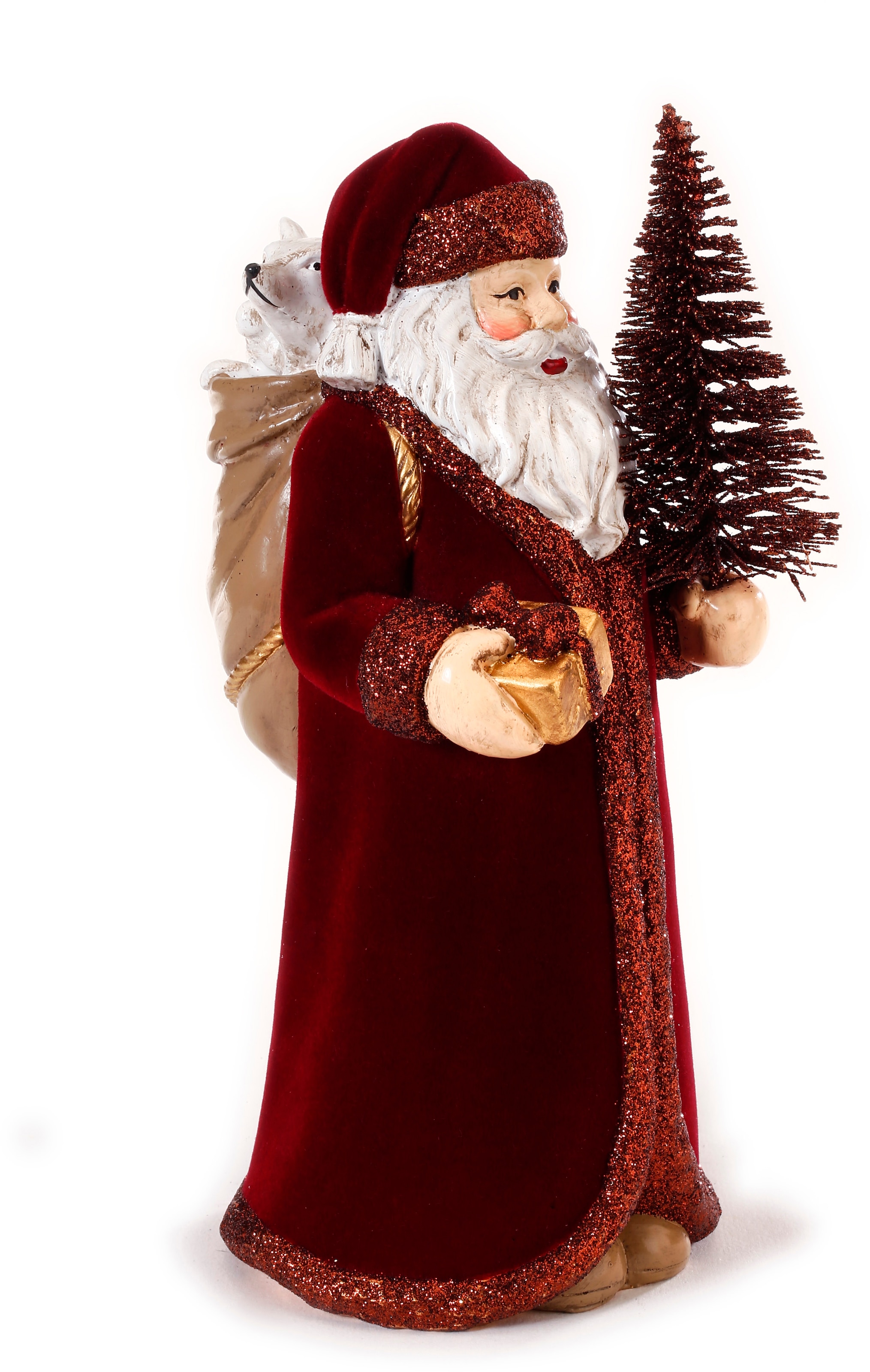 CHRISTMAS GOODS by Inge Weihnachtsmann »Weihnachtsdeko«, mit Baum und  Geschenk, Höhe ca. 22,5 cm auf Rechnung kaufen