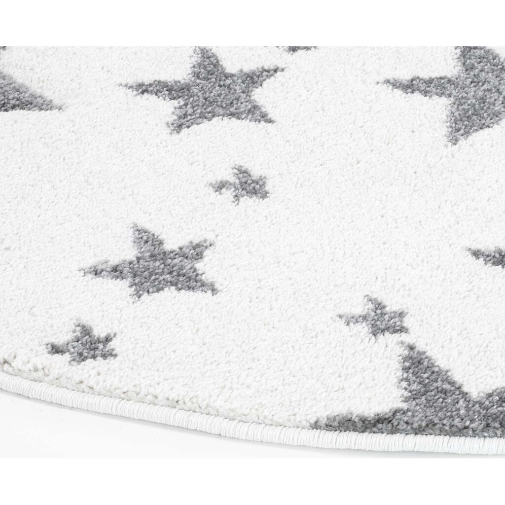 Carpet City Kinderteppich »Bueno Kids 1325«, rund, Sterne, handgearbeiteter Konturenschnitt