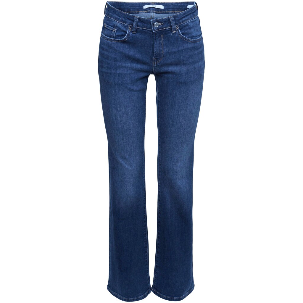 edc by Esprit Bootcut-Jeans, mit dunkelblauer Waschung