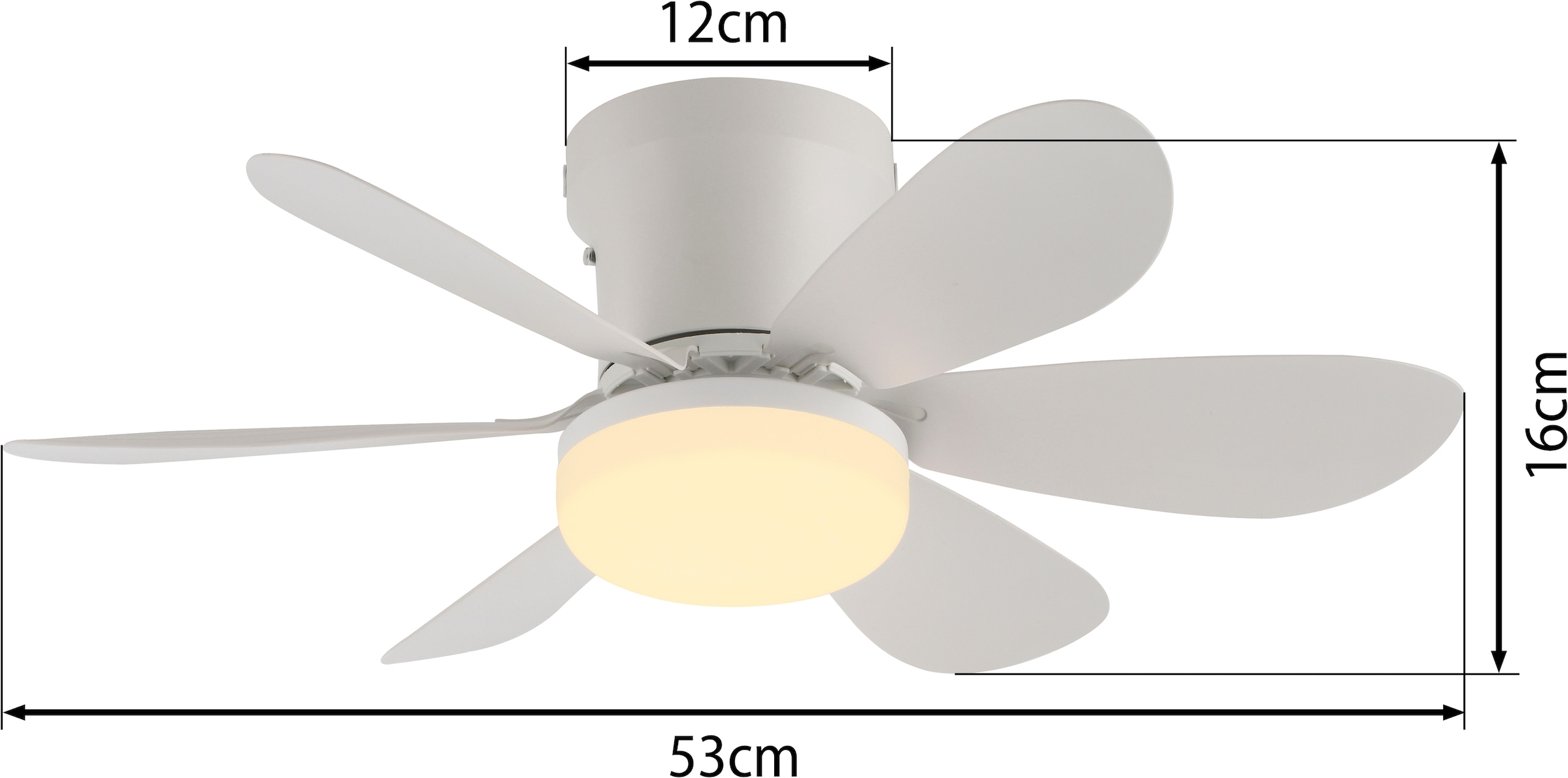 JUST LIGHT LED Deckenleuchte »MINIAIR« LED-Board 1 Stk. warmweiß - kaltweiß Ventilatorfunktion in 3 Geschwindigkeitsstufen, mit Timer 2h/4h/8h