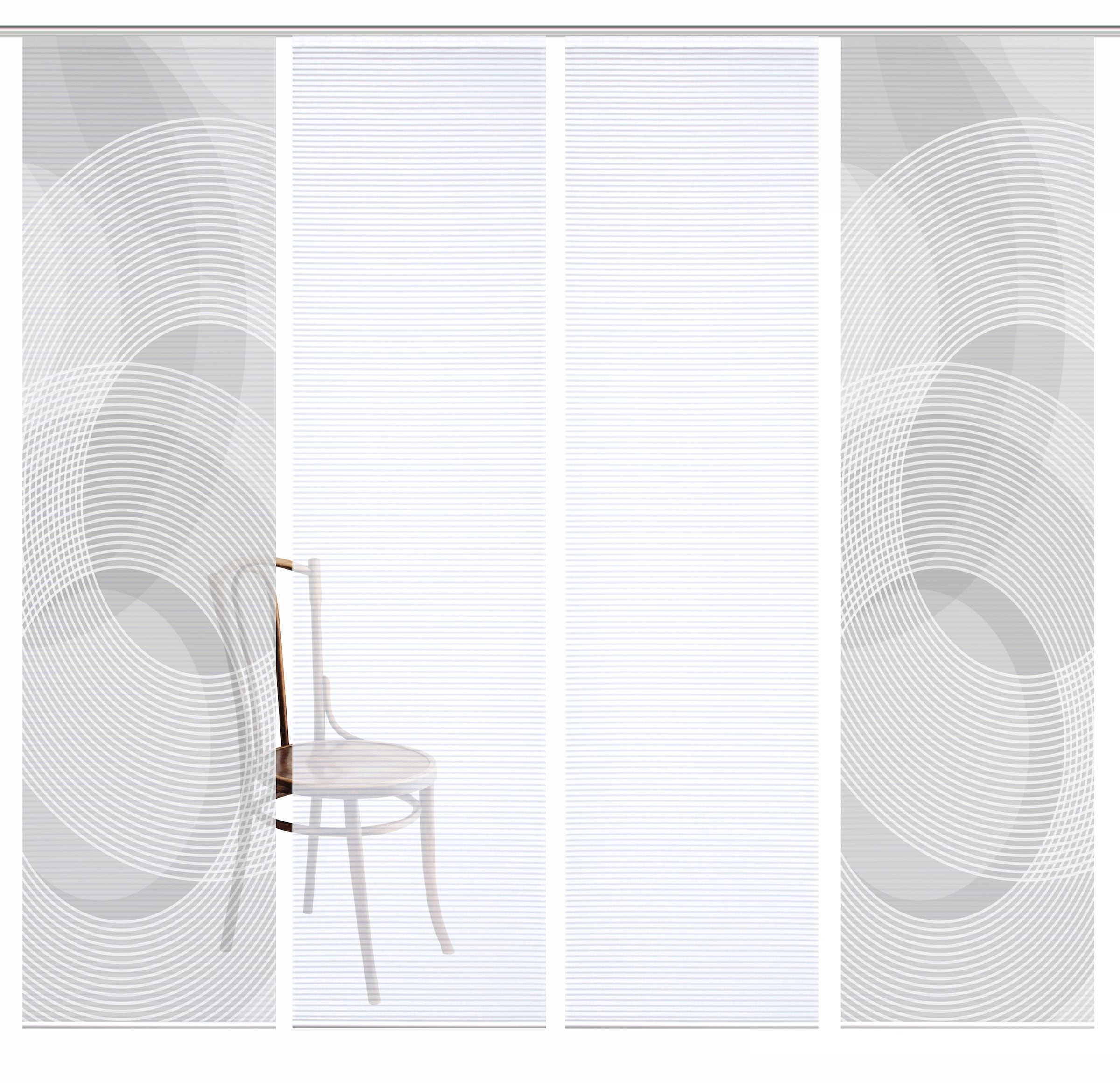 HOME in green Schiebegardine »AFONSO« Paneelwagen 4 Stk. tlg. SET DIGITALDRUCK,BAMBUSOPTIK RECYCELT