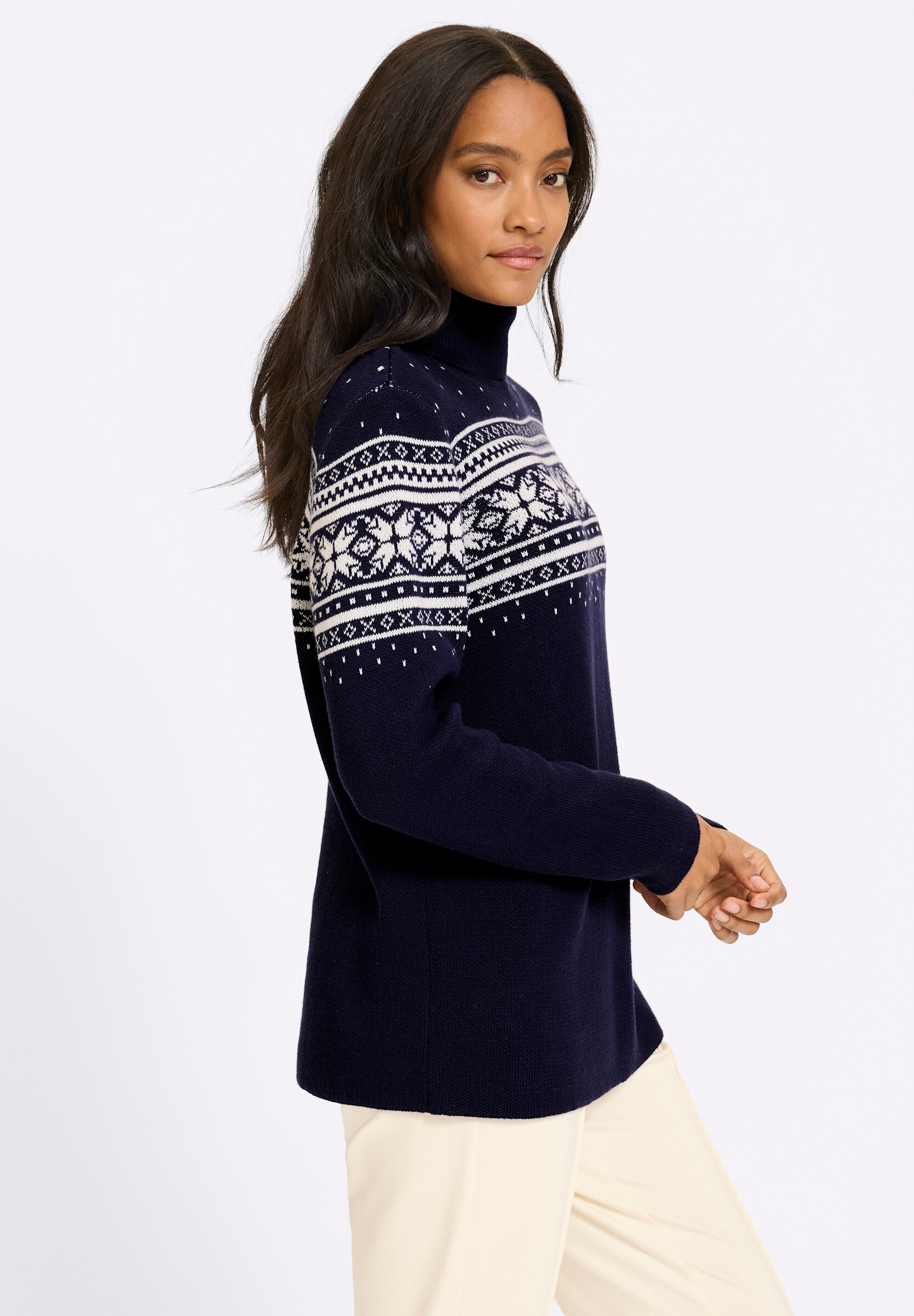 heine Strickpullover »Pullover Jacquard-Pullover mit Norweger-Muster«