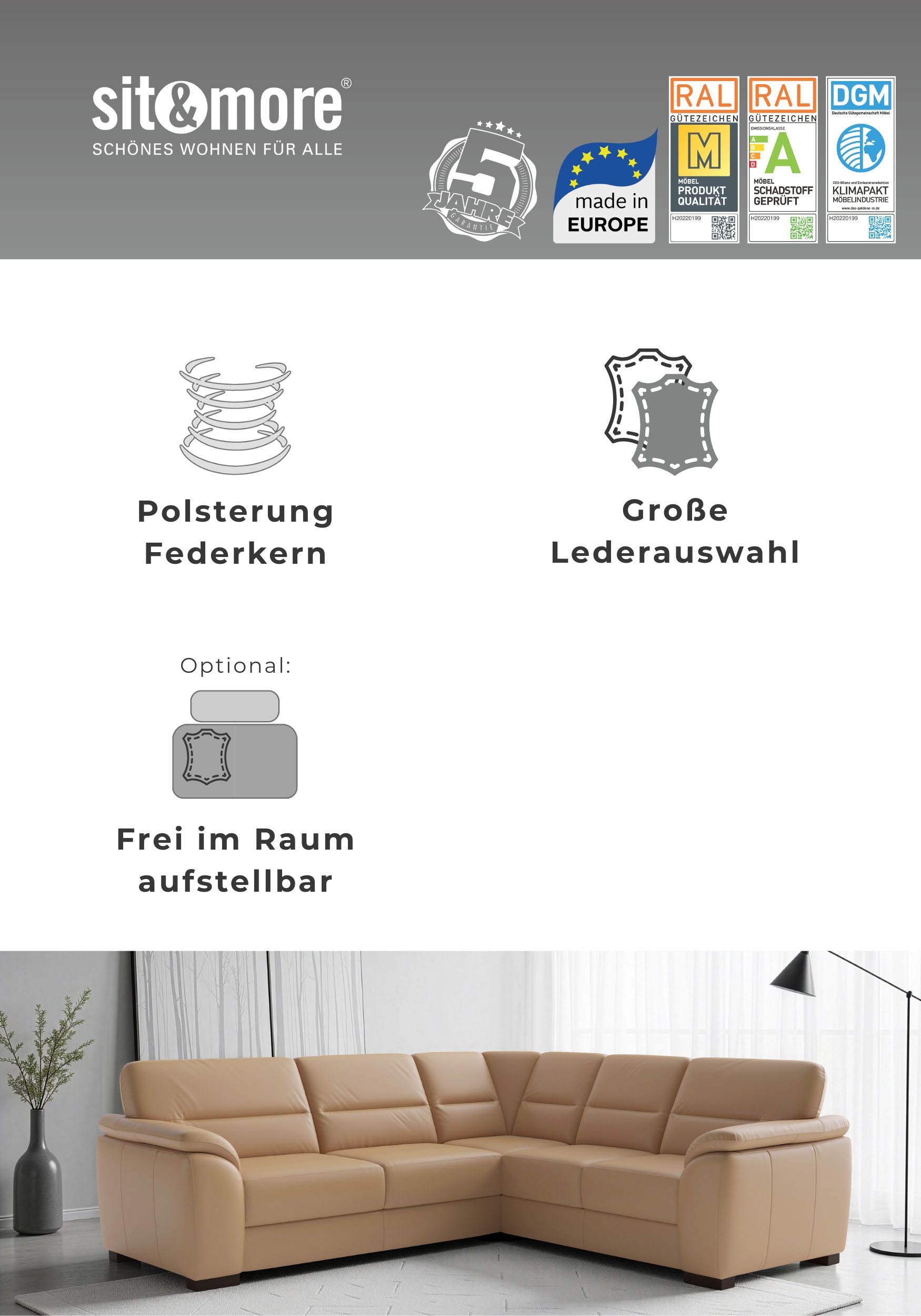 sit&more Sessel mit Federkern