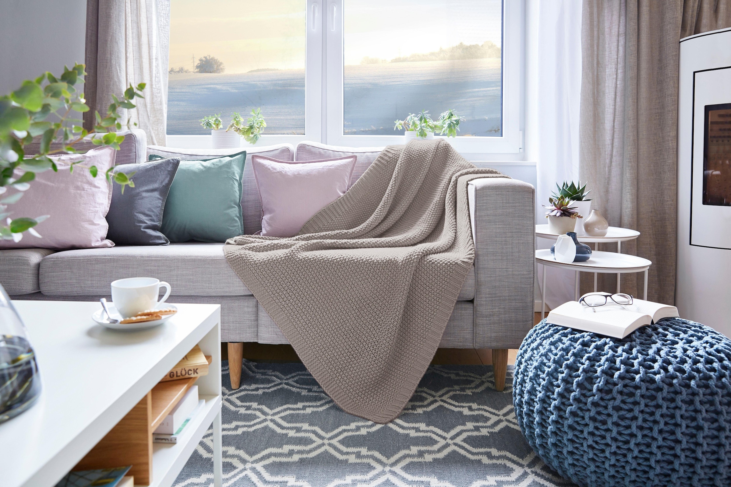 Primera Wohndecke »Strick« mit einer hochwertigen Randverarbeitung, Kuscheldecke