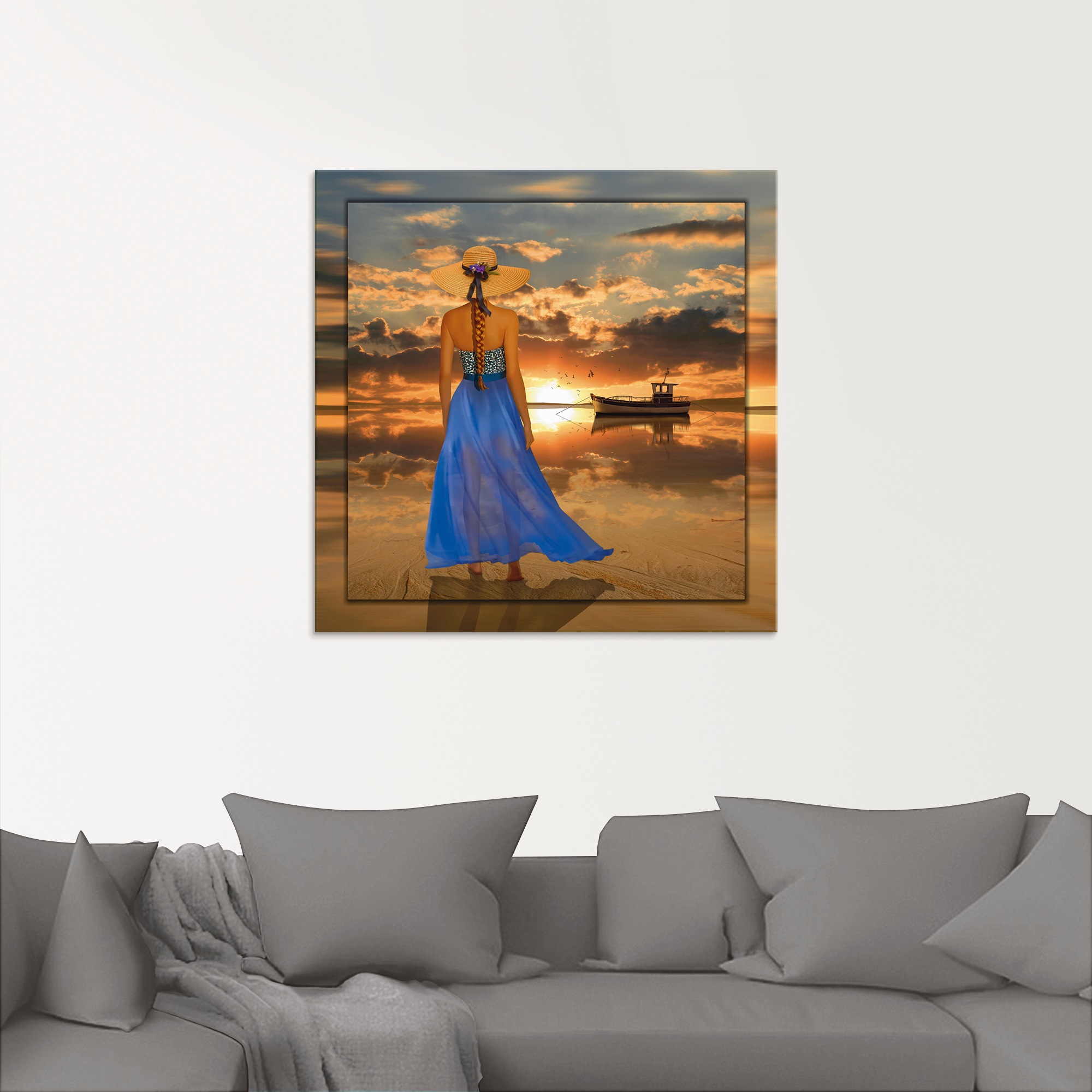 Artland Glasbild »Sommergefühle«, Frau, (1 St.), in verschiedenen Größen