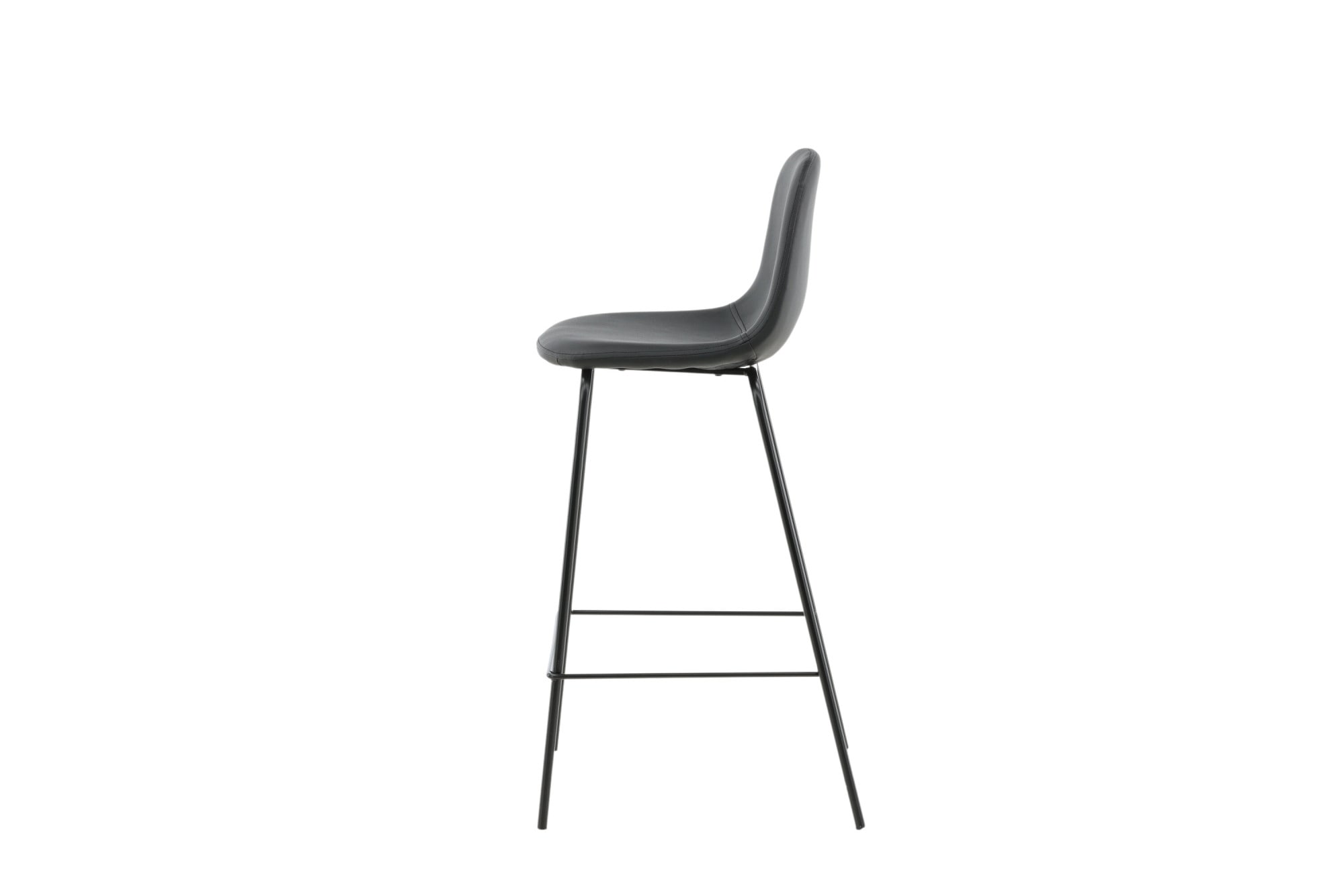 Venture Home Barhocker »Polar, 2er-Set Barhocker in Schwarz-PU, luxuriös, 150 kg belastbar« 2 Stk. tlg. Tresenstuhl, Lederlook, schwarze Metallbeine, Fußstütze, edel
