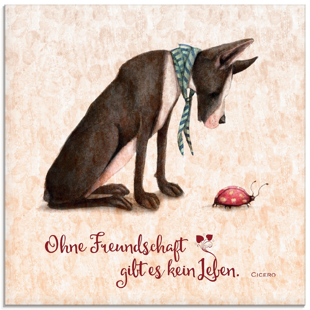 Artland Glasbild »Lebensweisheit Freundschaft«, Tiere, (1 St.)