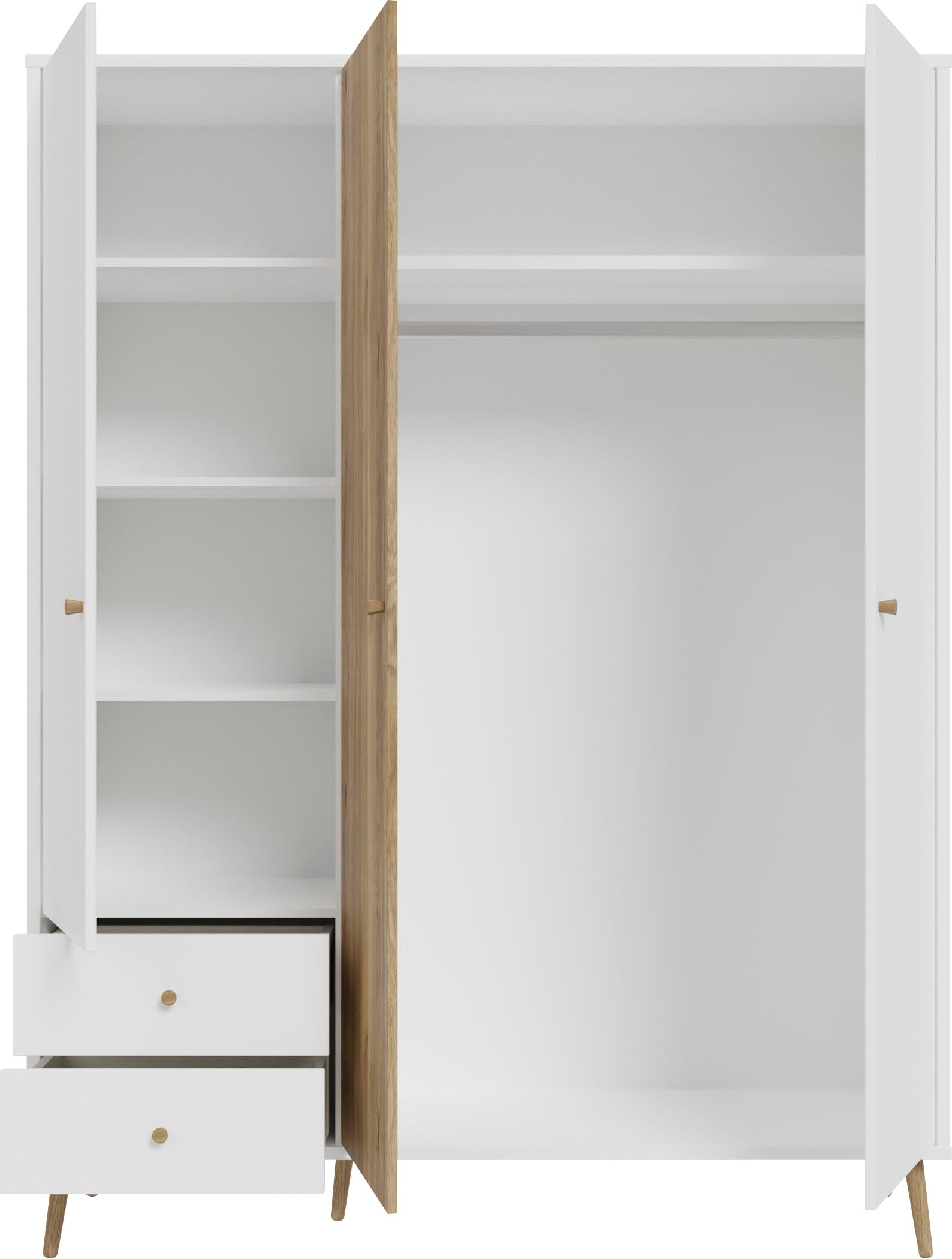FORTE Drehtürenschrank »Harllson EasyKlix by Forte«, Montage von Korpus und Türen ohne Werkzeug oder Schrauben