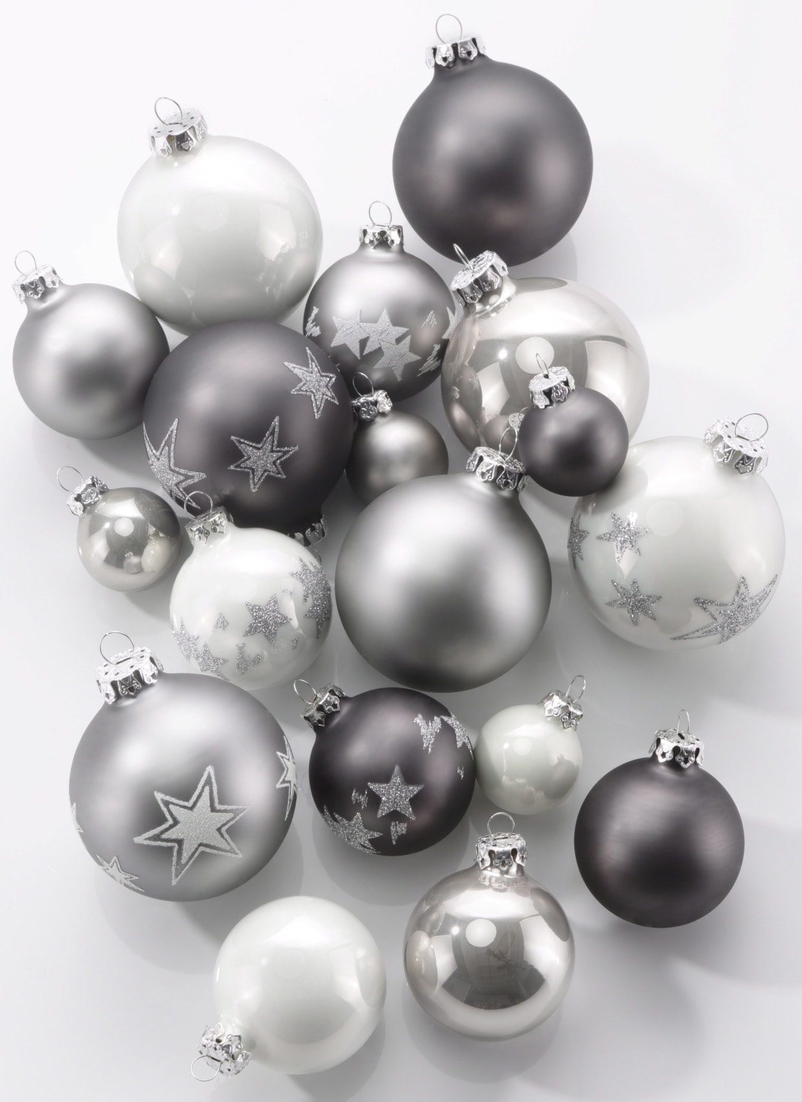 my home Weihnachtsbaumkugel »Chrome, Weihnachtsdeko, Christbaumschmuck, Christbaumkugeln Glas«, (Set, 30 St.), mundgeblasen und handdekoriert